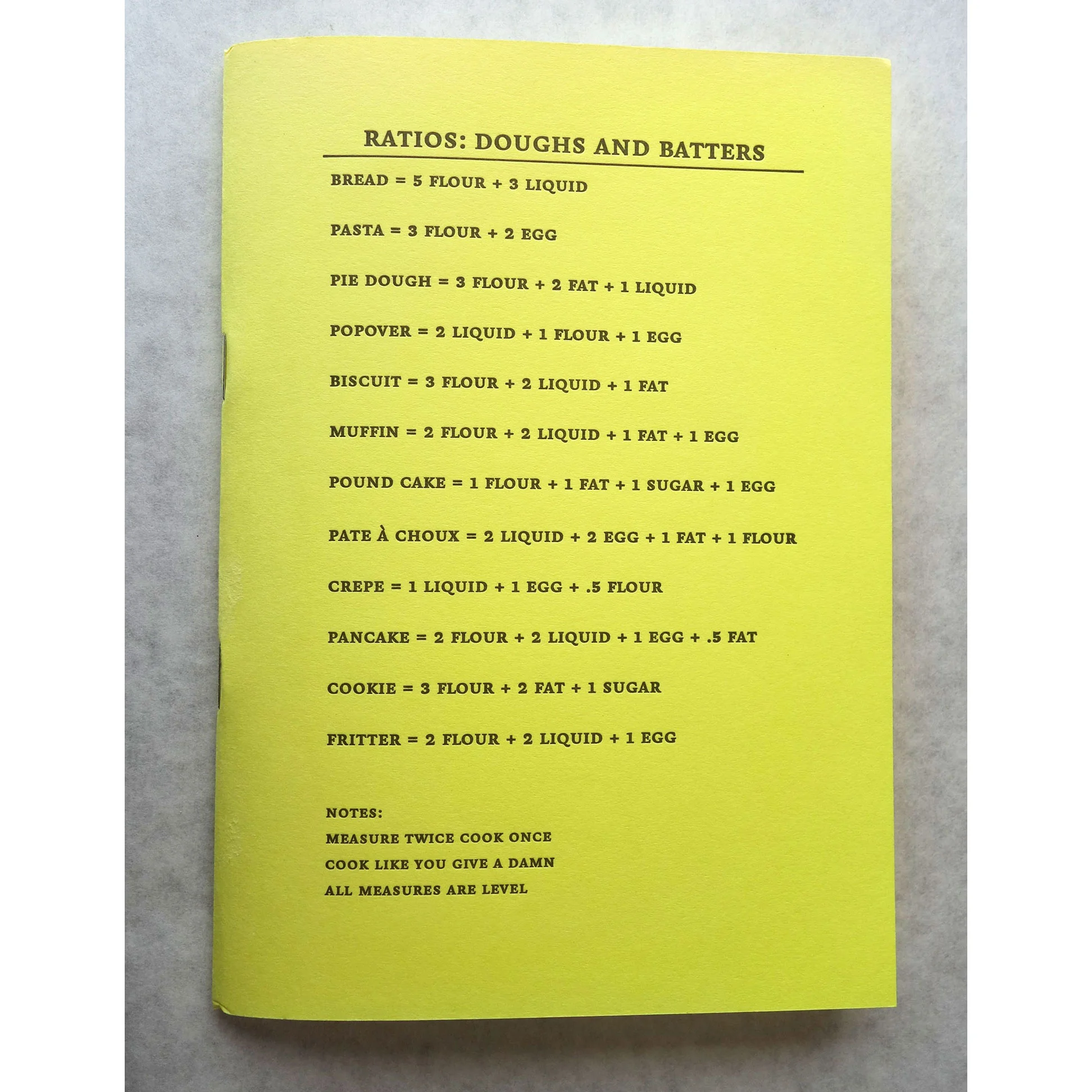 ratios: doughs and batters notebook