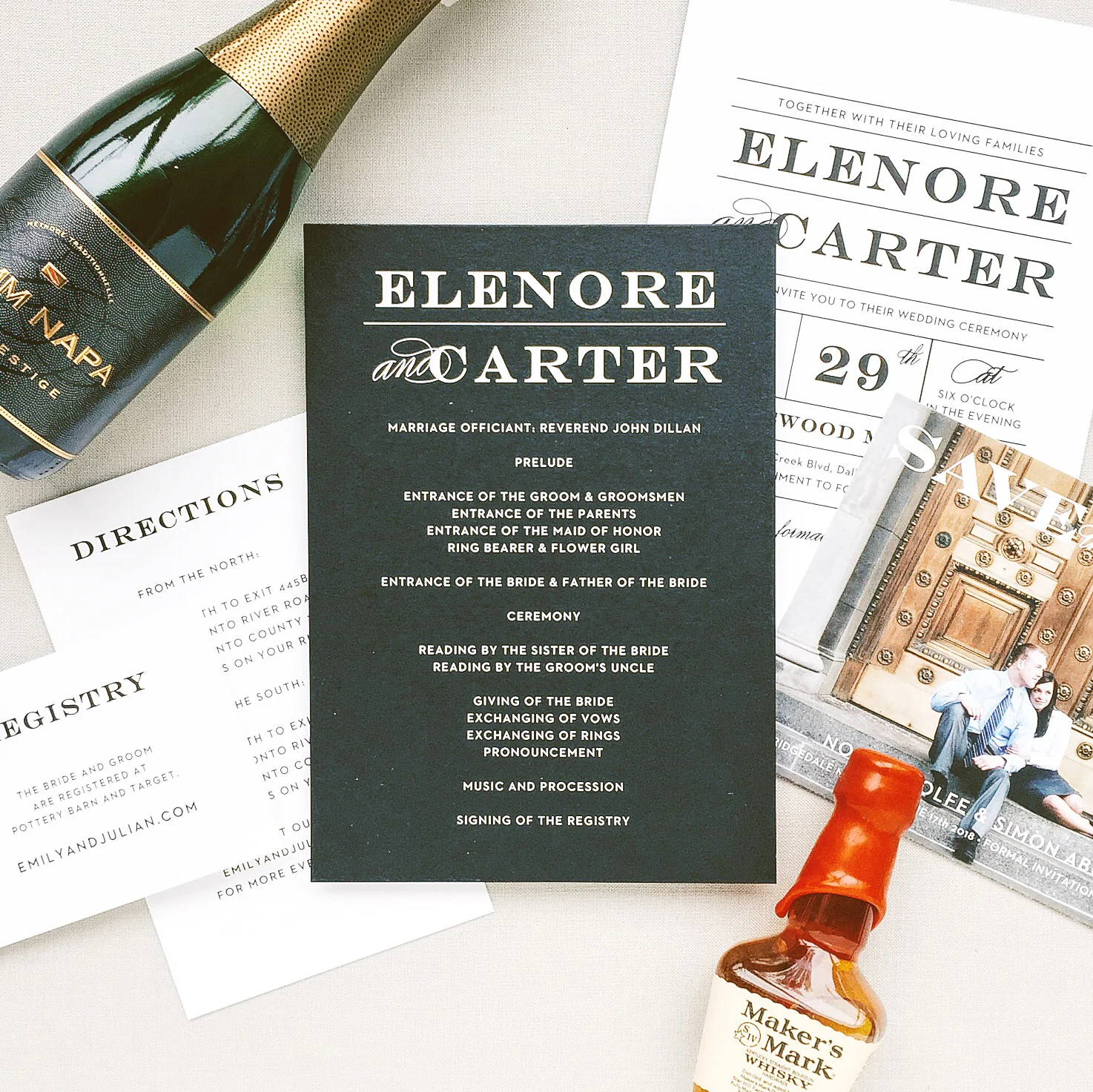 Vintage Ticket Wedding Program by Basic Invite