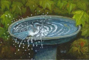 Blue Birdbath, Blue Bird