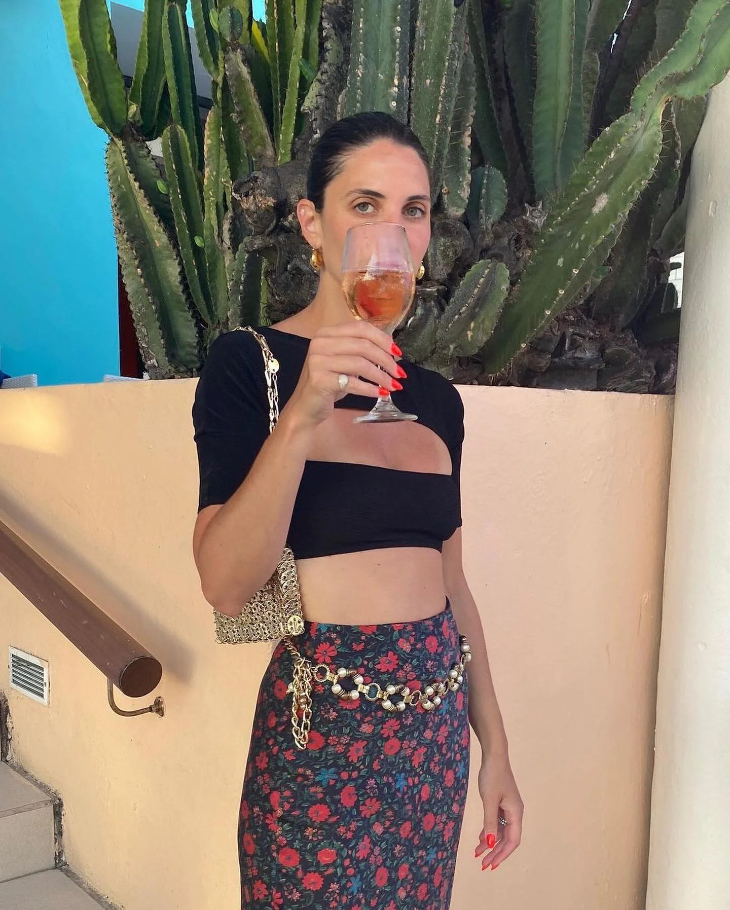 @jen_wonders wears the Ribbed Cut Out Top on vacation in Riviera Maya, Mexico 🤝