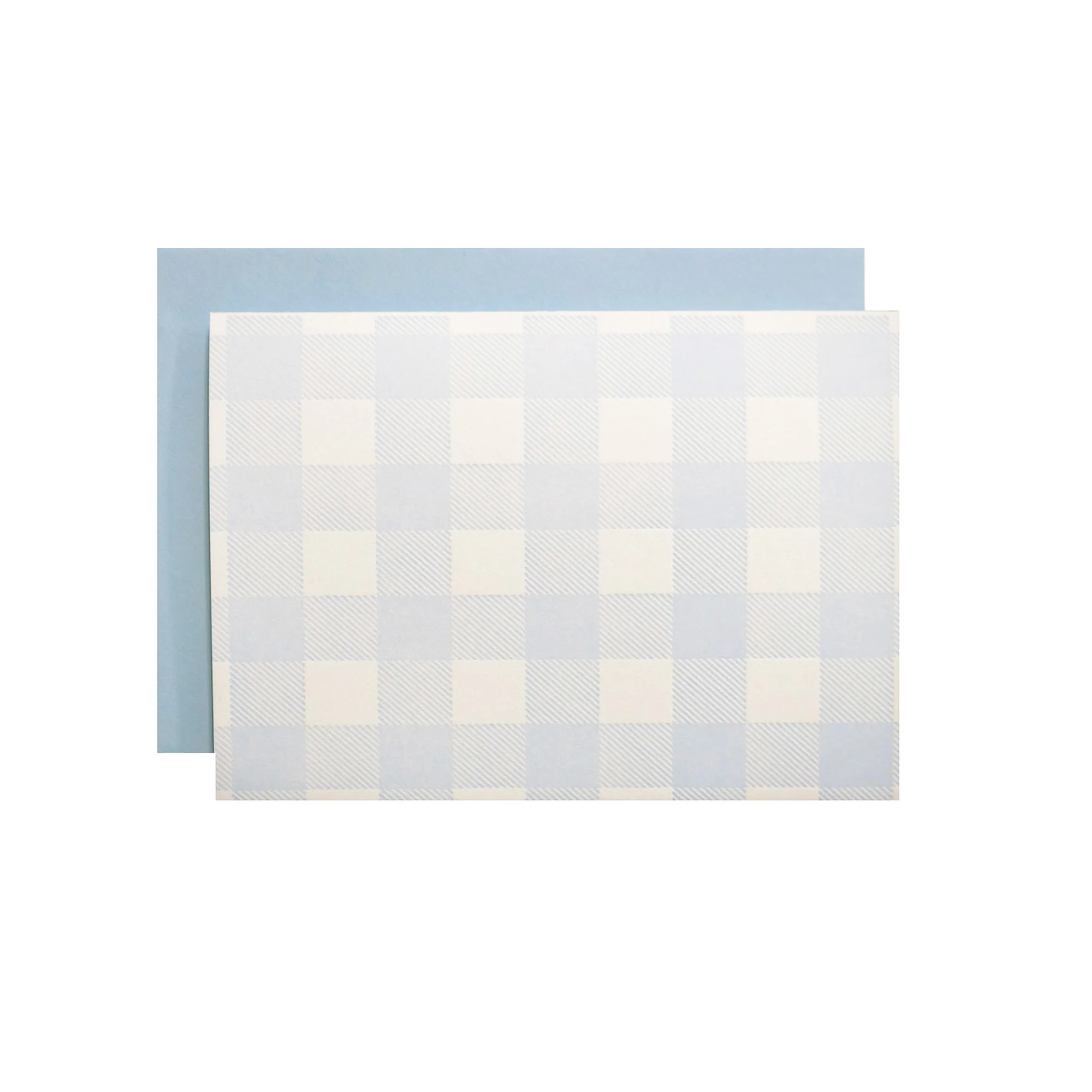Blue Gingham Folded Letterpress Note Set