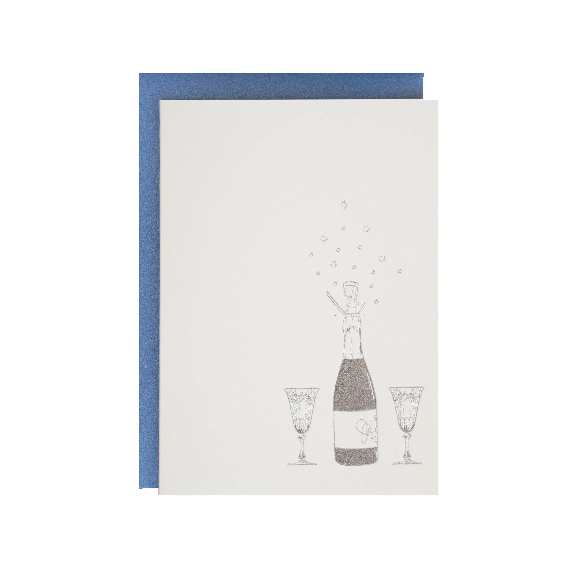 Silver Foil Champagne Toast Card