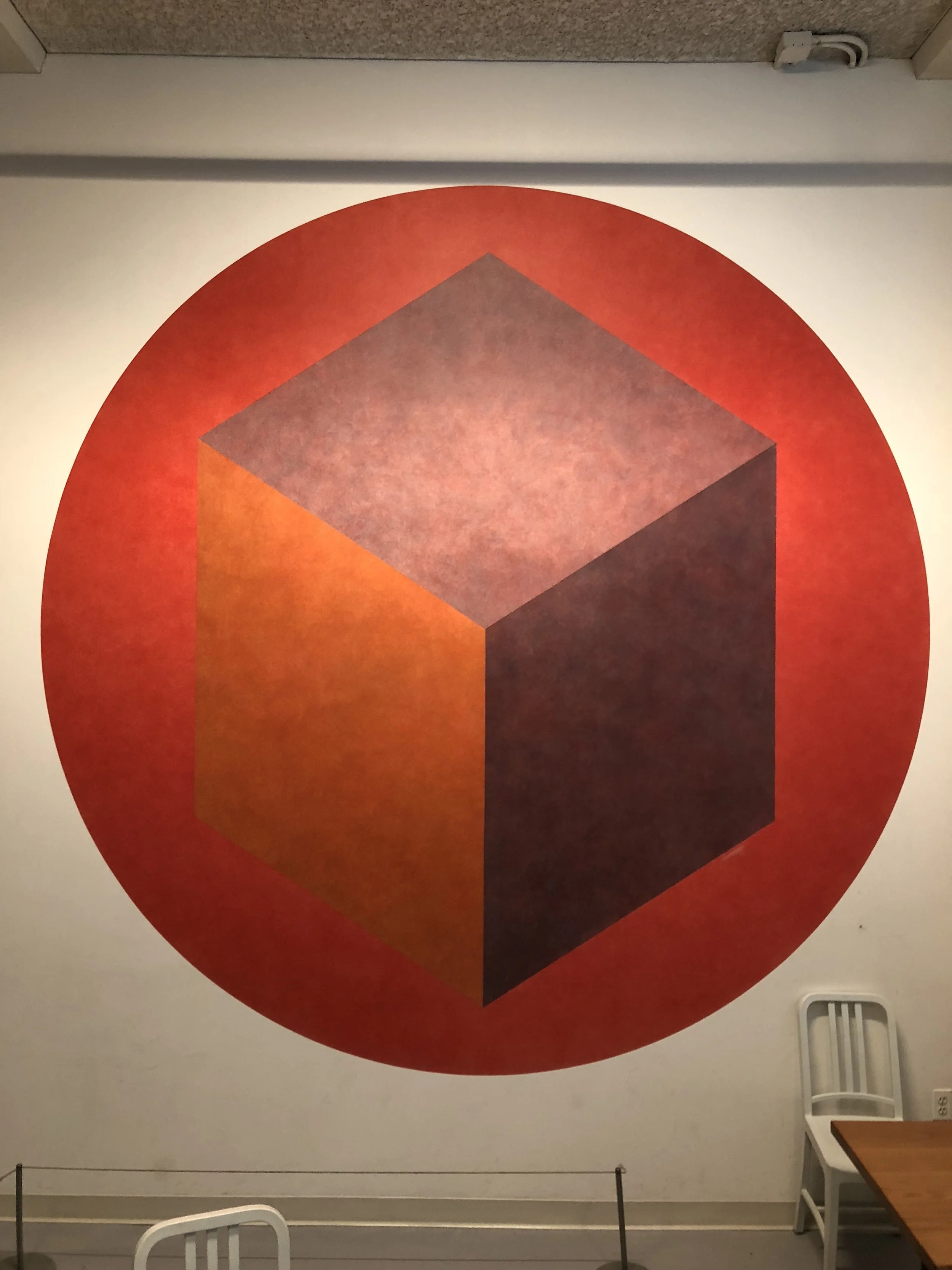 mural in style of Sol Lewitt