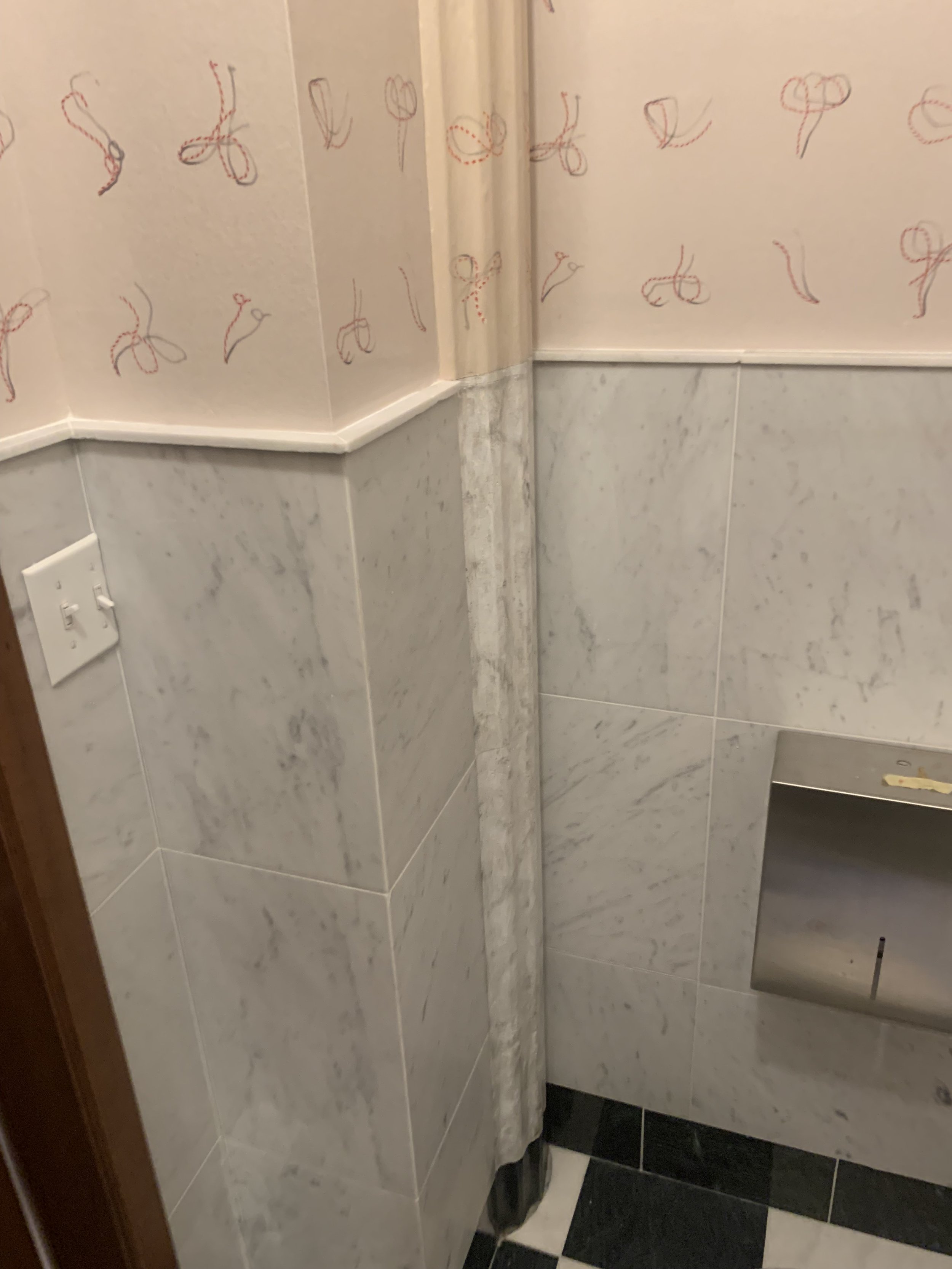 bathroom column, EAT Restaurant 2023