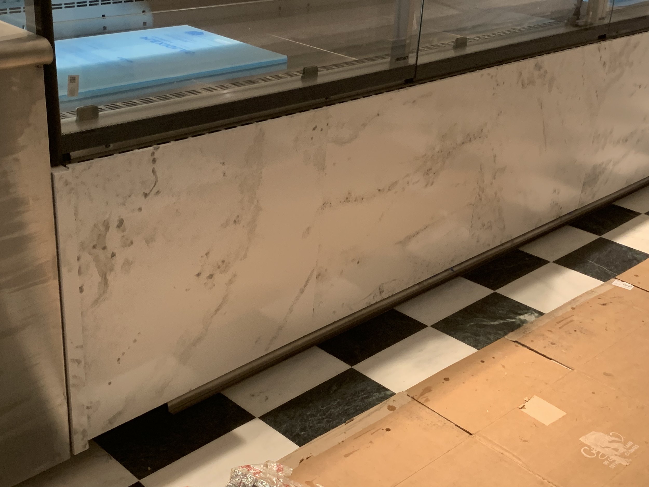 deli counter with rendered marble, EAT restaurant 1064 Madison ave NYC 2023