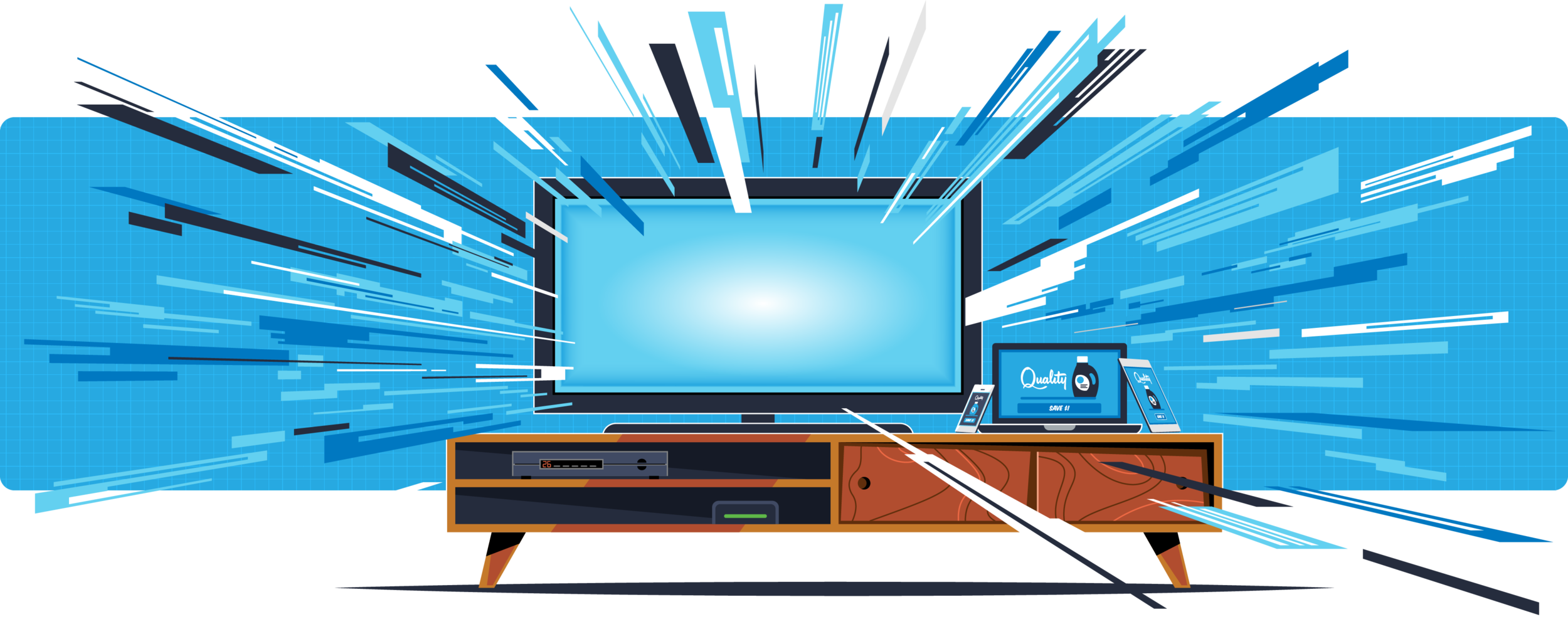 Advanced TV hero illustration