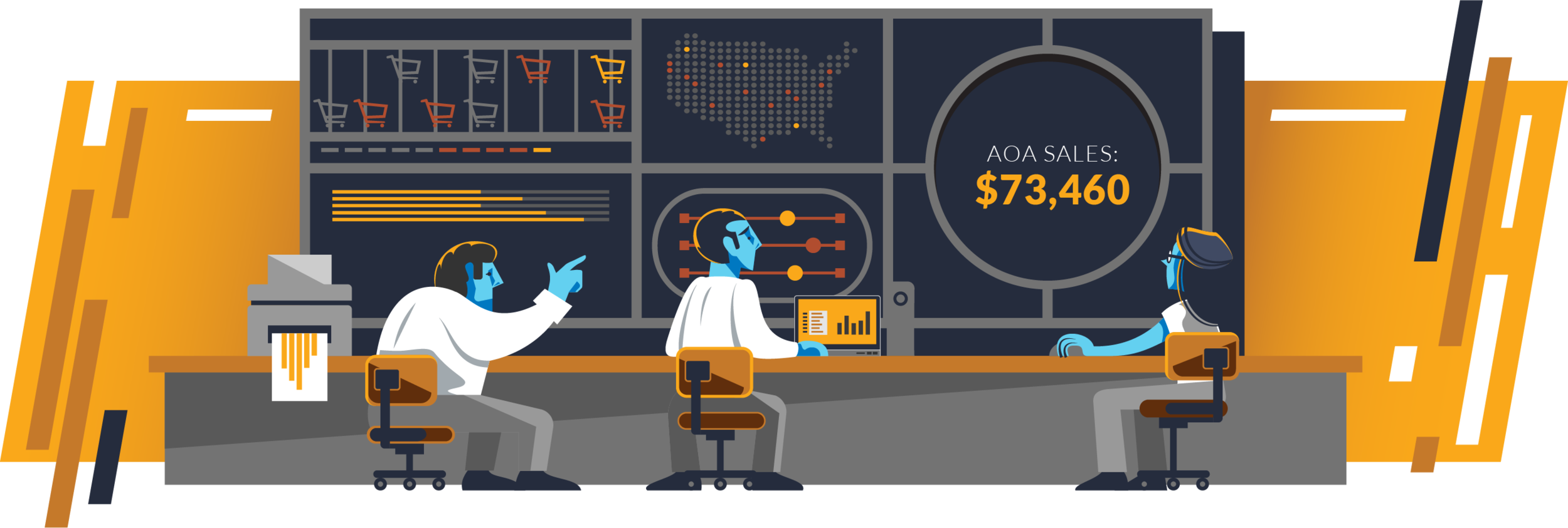 Purchase Data Metrics, hero spot illustration