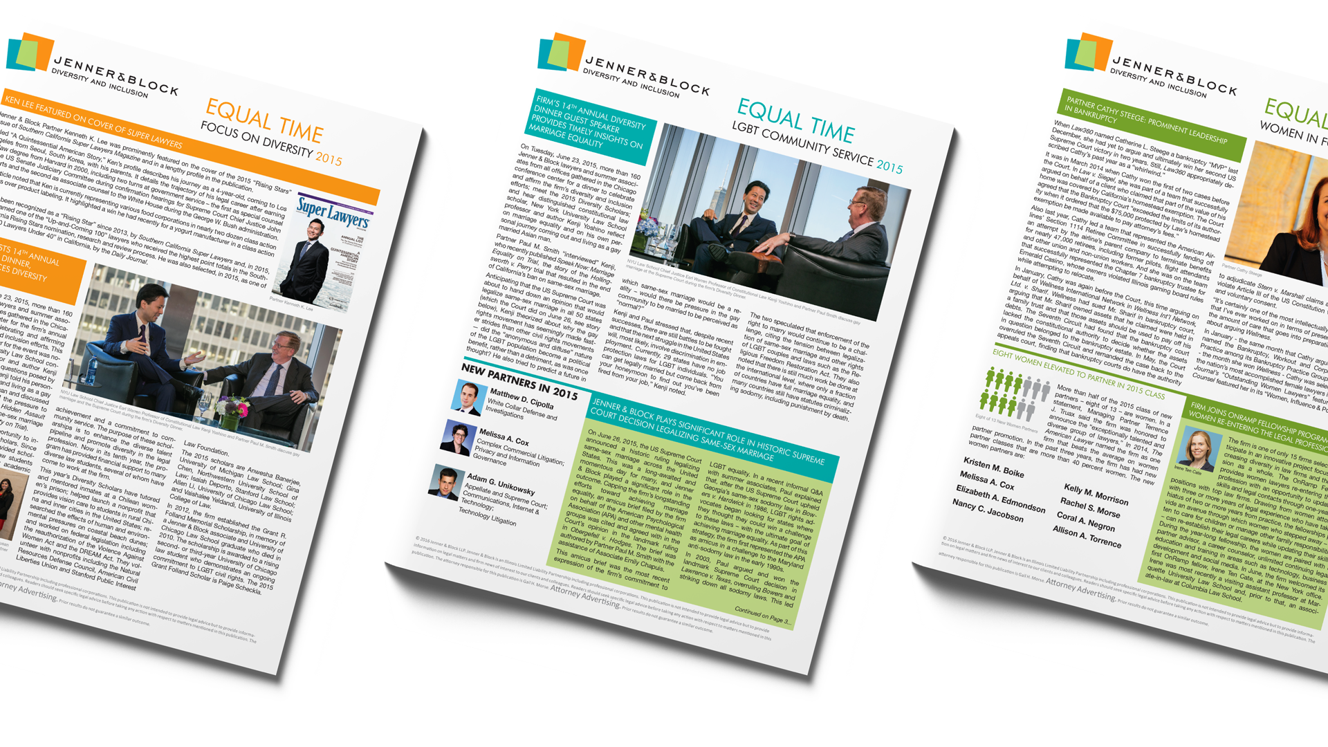 Jenner & Block LLP “Equal Time” Newsletters, 2015