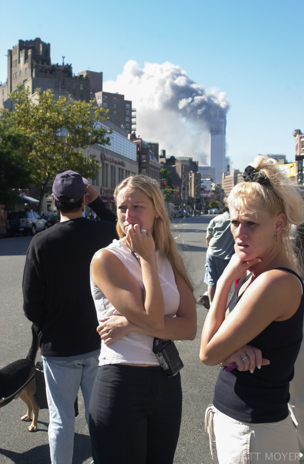  Judith Puckett-Rinella (left) and Janie Payne (right) stand in disbelief during the terrorist attack on the World Trade Center on Sept. 11, 2001. 