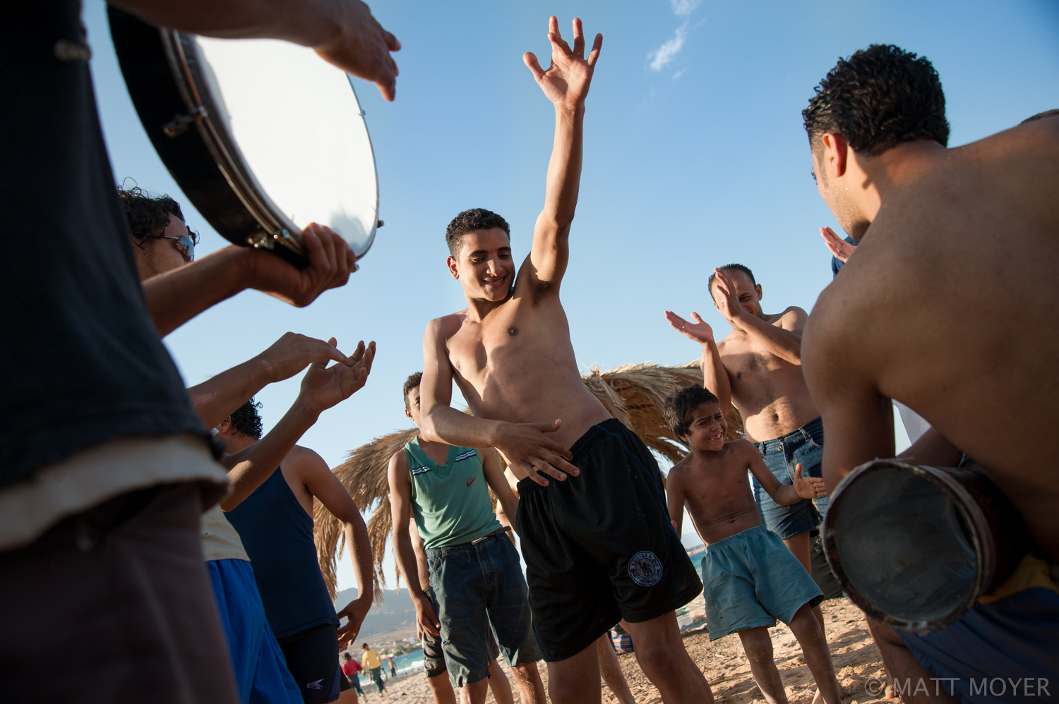  A group of Egyptians, many of whom work in the tourism industry, belly dance at a public beach on a day off in Nuweiba, Egypt. 