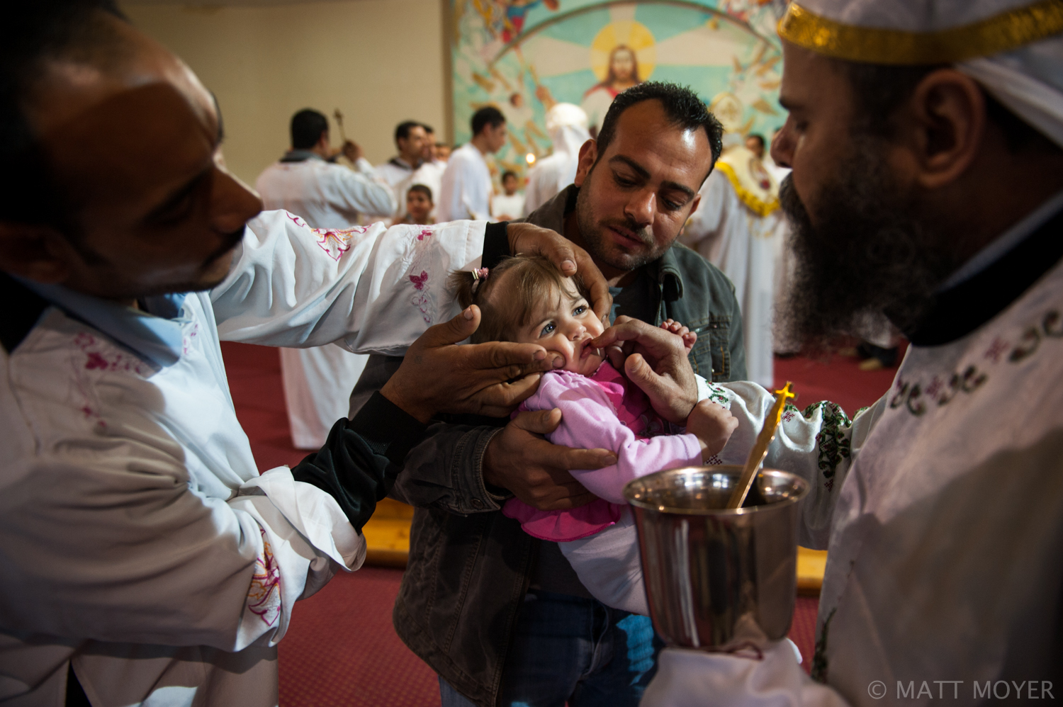  Coptic Christian Egyptians attend a Sunday morning church service in Cairo, Egypt. The church is in the the Zebeleen or "trash people" area of Cairo. 