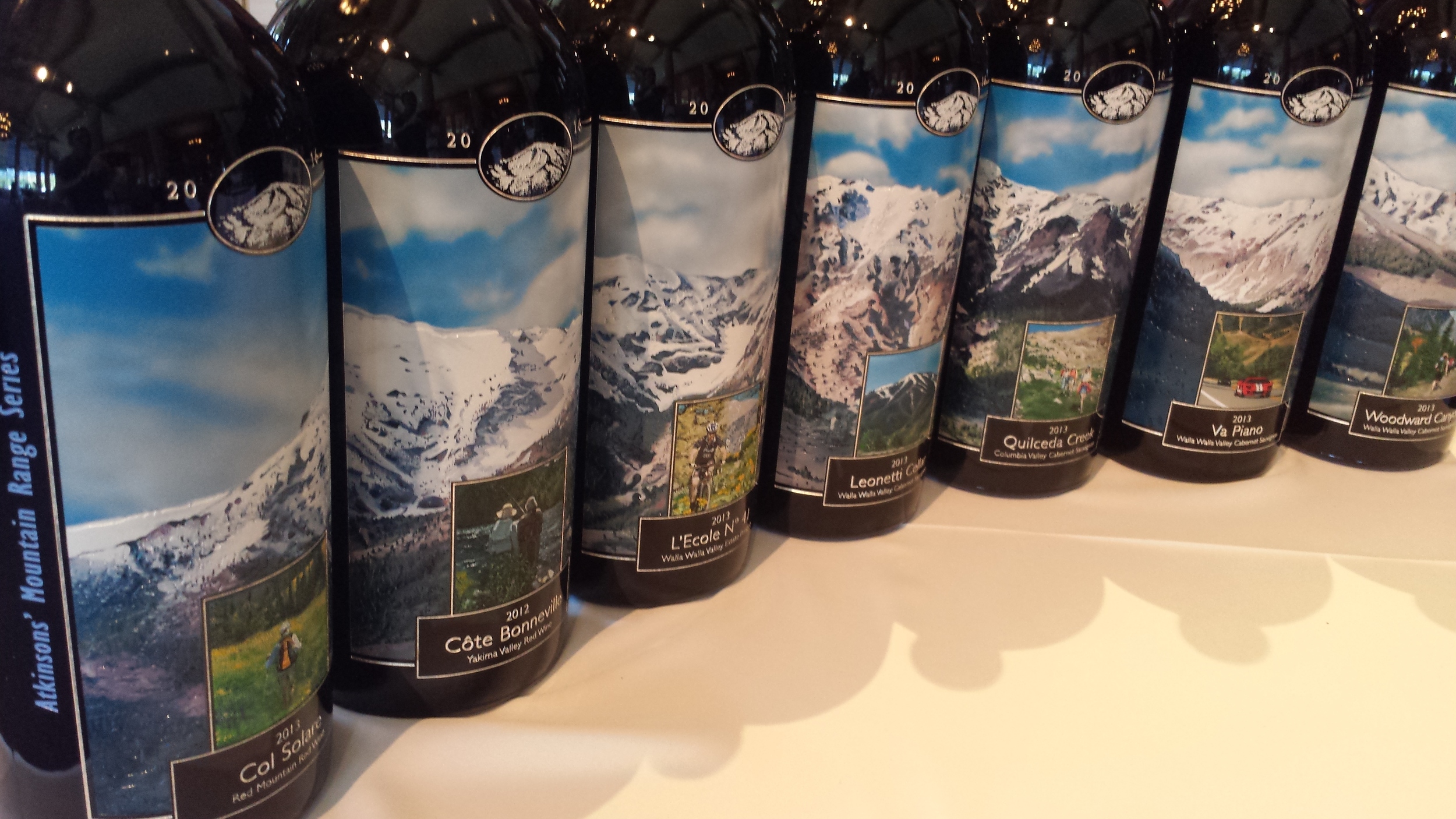 The Atkinson's Market annual collection of etched and painted 3-liter bottles is one of many traditions at the Sun Valley Center for the Art Wine Auction.