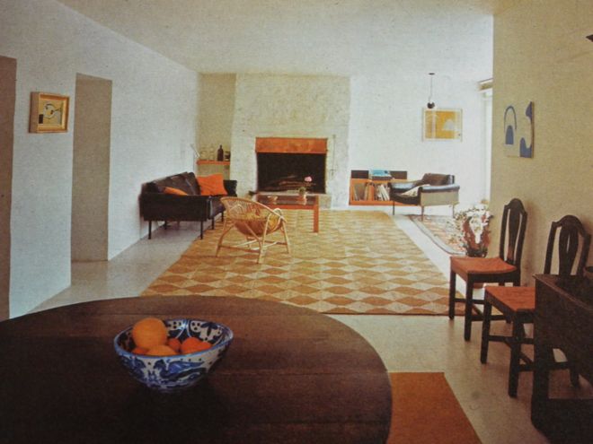 The living-dining room of the Scott family, featured in English Style, 1967
