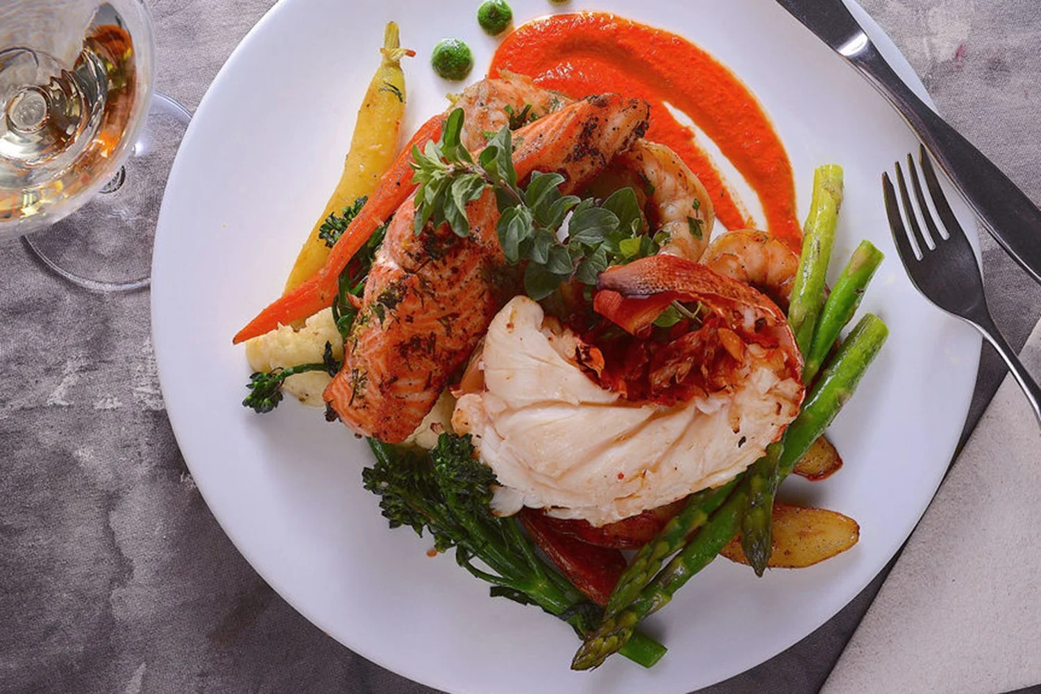 Fingerling Potatoes & Veggies with Seafood