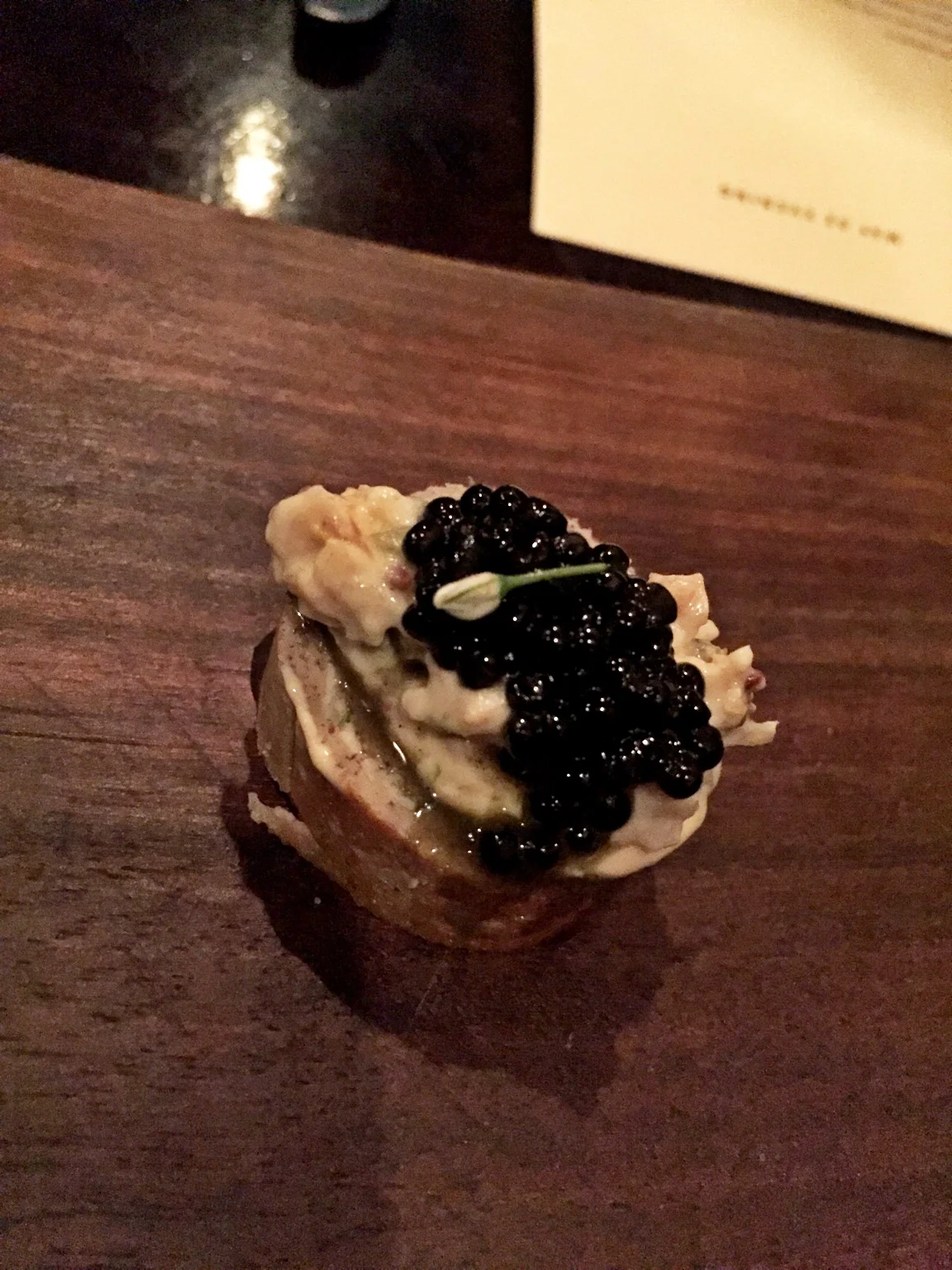 House made sausage with caviar just to start. 
