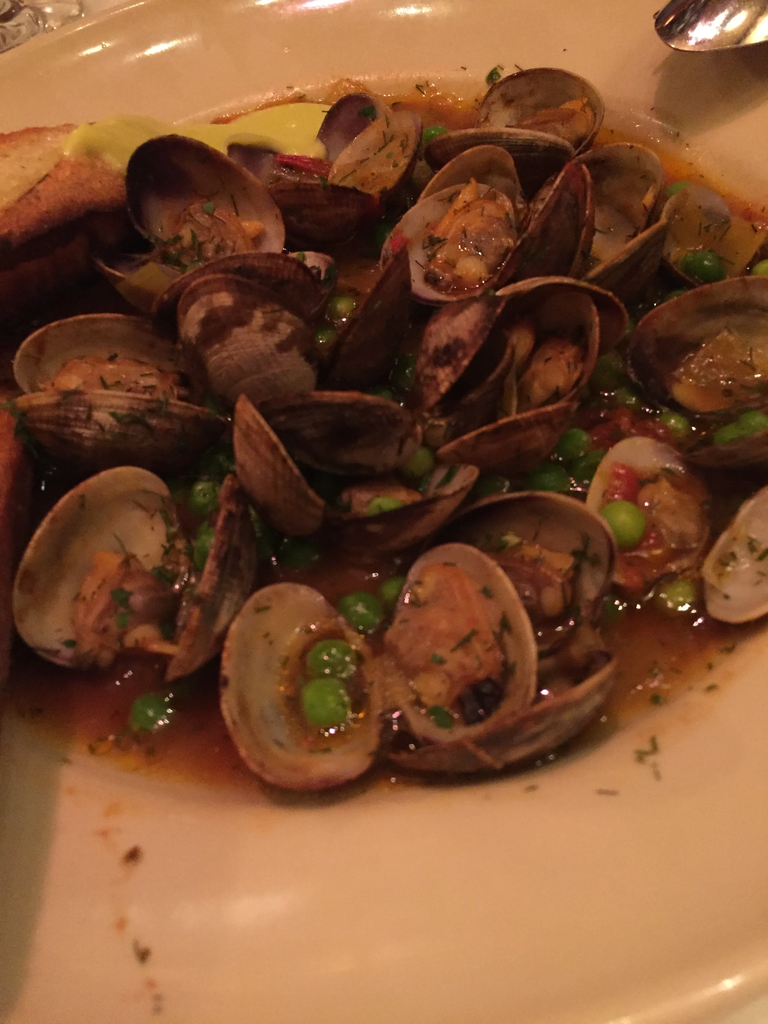 Fresh peas made another appearance, this time in these baby clams, it was tres magnifique! 