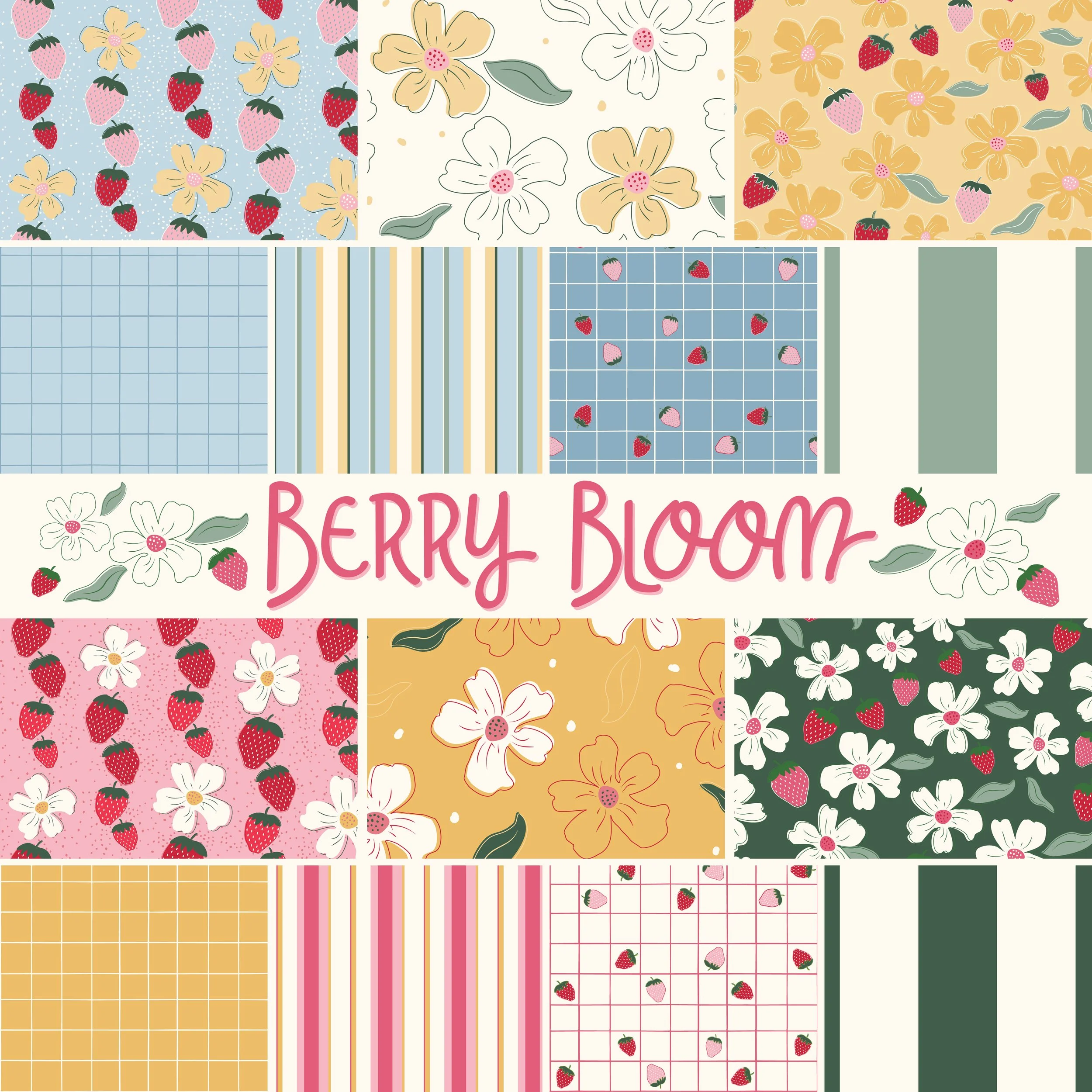 Collage image of Berry Bloom Pattern Collection