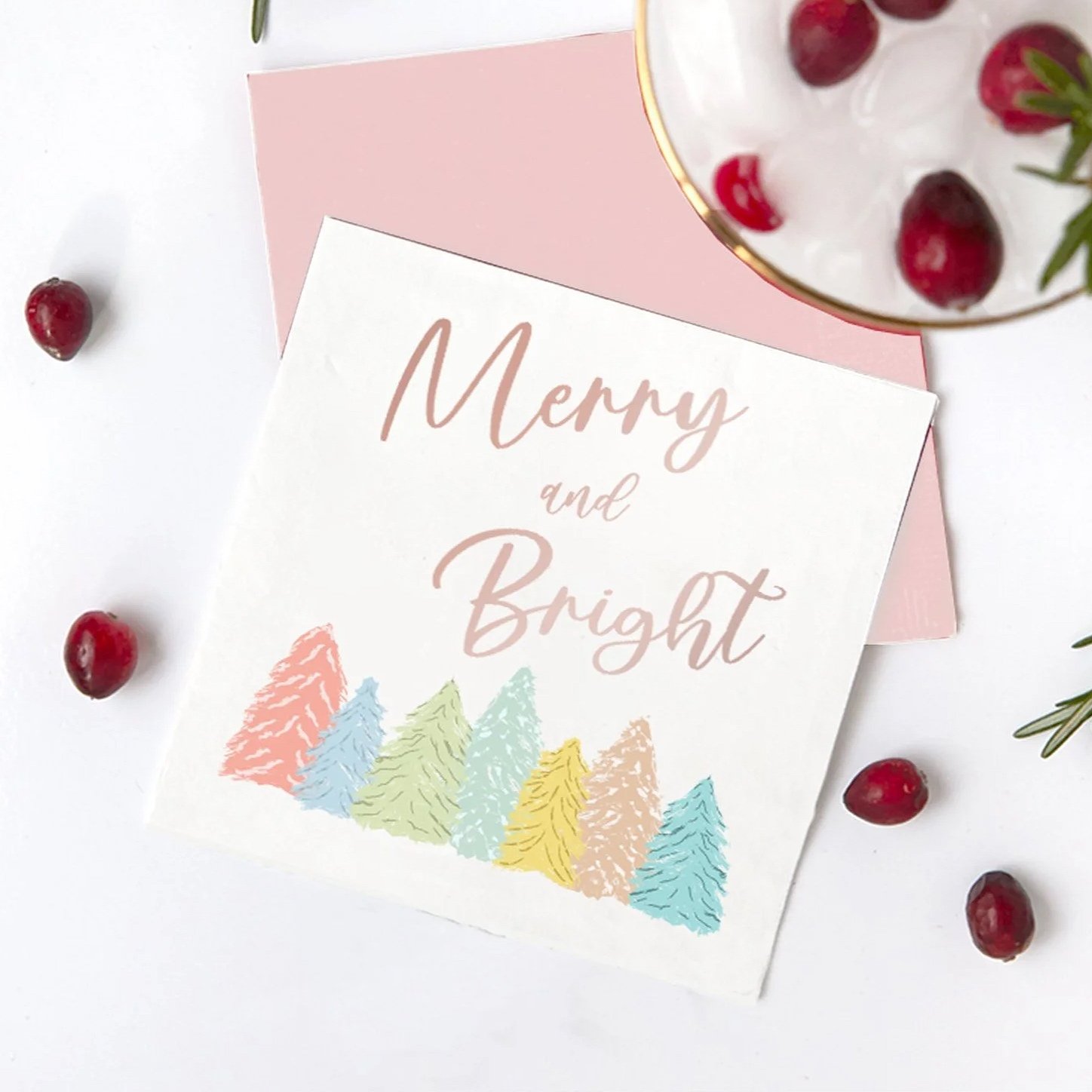 Pastel winter trees napkins