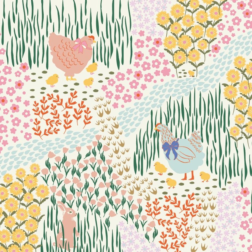 When in doubt, chicken out! Follow me for more un-inspirational sayings 😂. Maybe these little chicks will make into a licensing project this spring...maybe not, but I really enjoyed making them a garden to live in. #springflowers #chickenart #patter