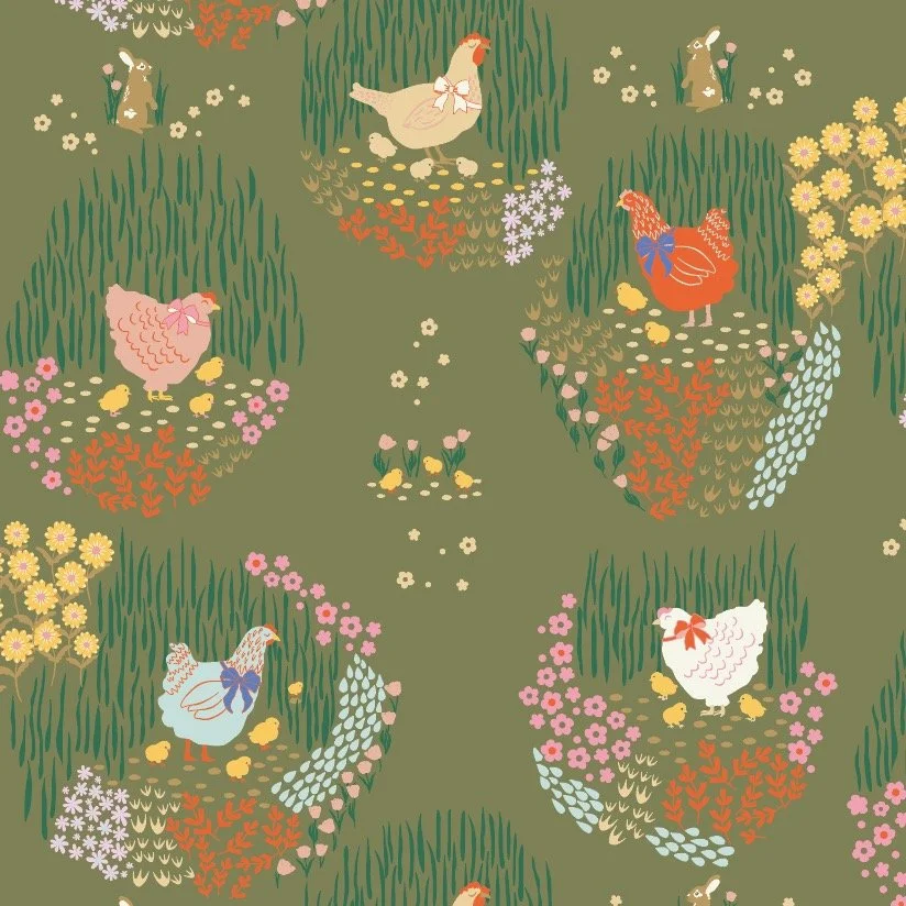 Today I bring you even more chickens. A little chicken forest. A buffet of chickens, as long as you promise not to eat them!!!! 😂 #chicken #chickenforest #surfacepatterndesign #chickenart #springprints