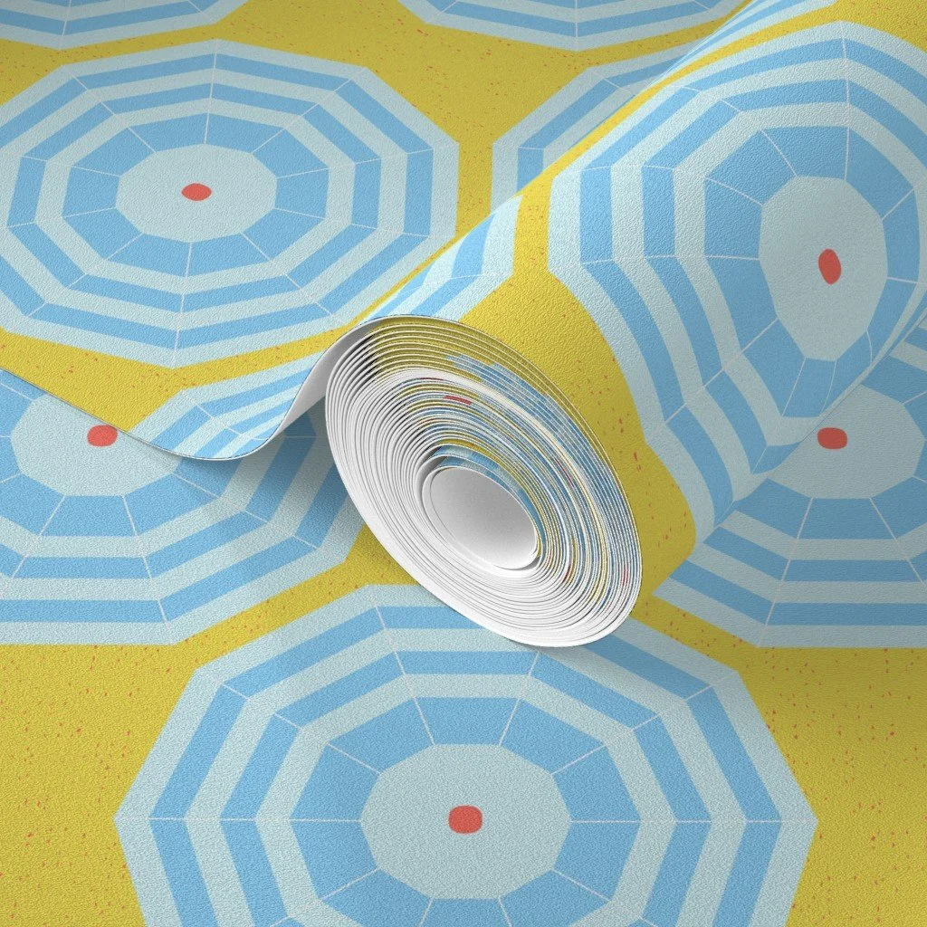 Some sunny prints for a Sunday morning. This last design from my mediterranean inspired collection, Costa Del Sol, was pulled from the idea of colorful striped umbrellas lined up on the beach. I'll just be sipping an Aperol spritz beneath one with so