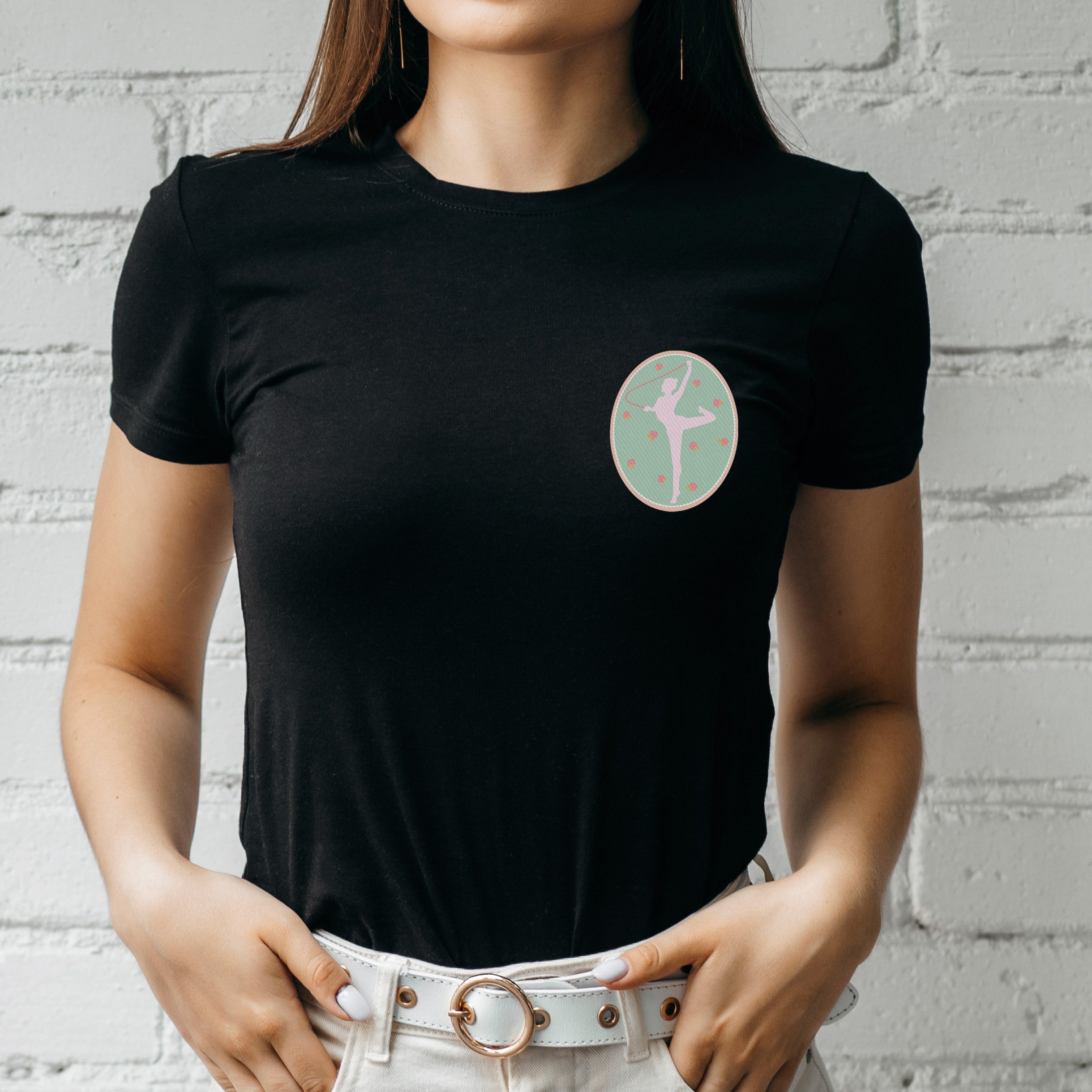 Rhythmic Gymnastics...my favorite sport, and yet I actually had very few designs in my Etsy shop! No more! I have tees, tanks, sweats, stickers and hats in the shop now. Many featuring a soft pastel feminine style. More designs and products are comin