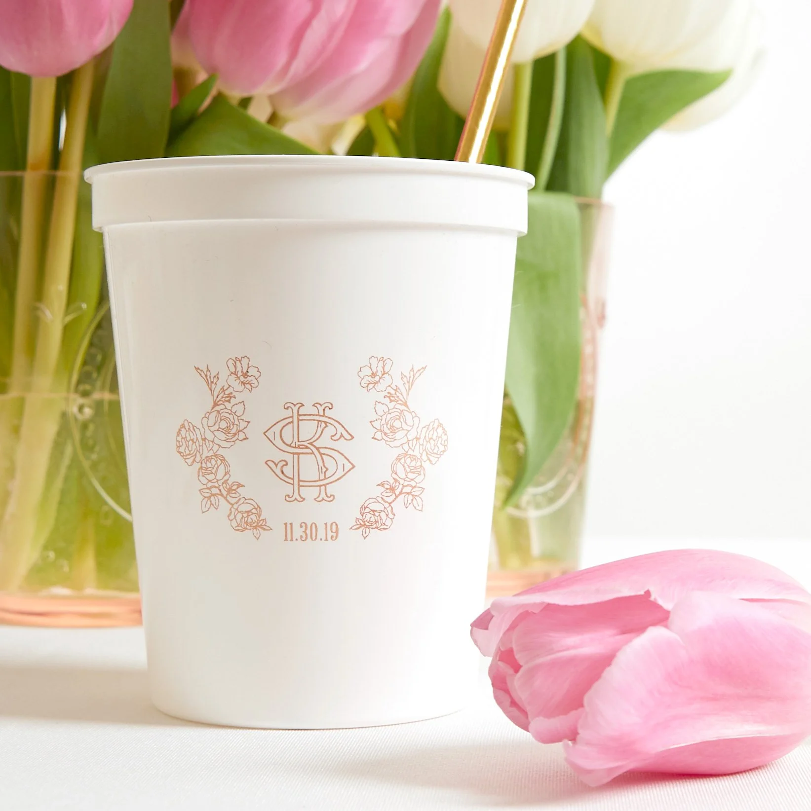 Floral crest monogram