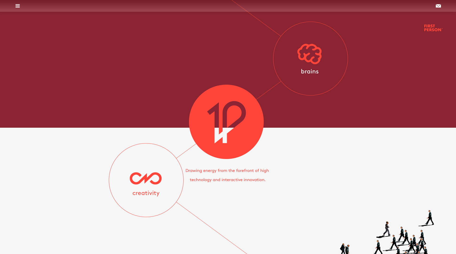 We went to work, to design a site capturing the unique range of visual talents on offer at First Person.