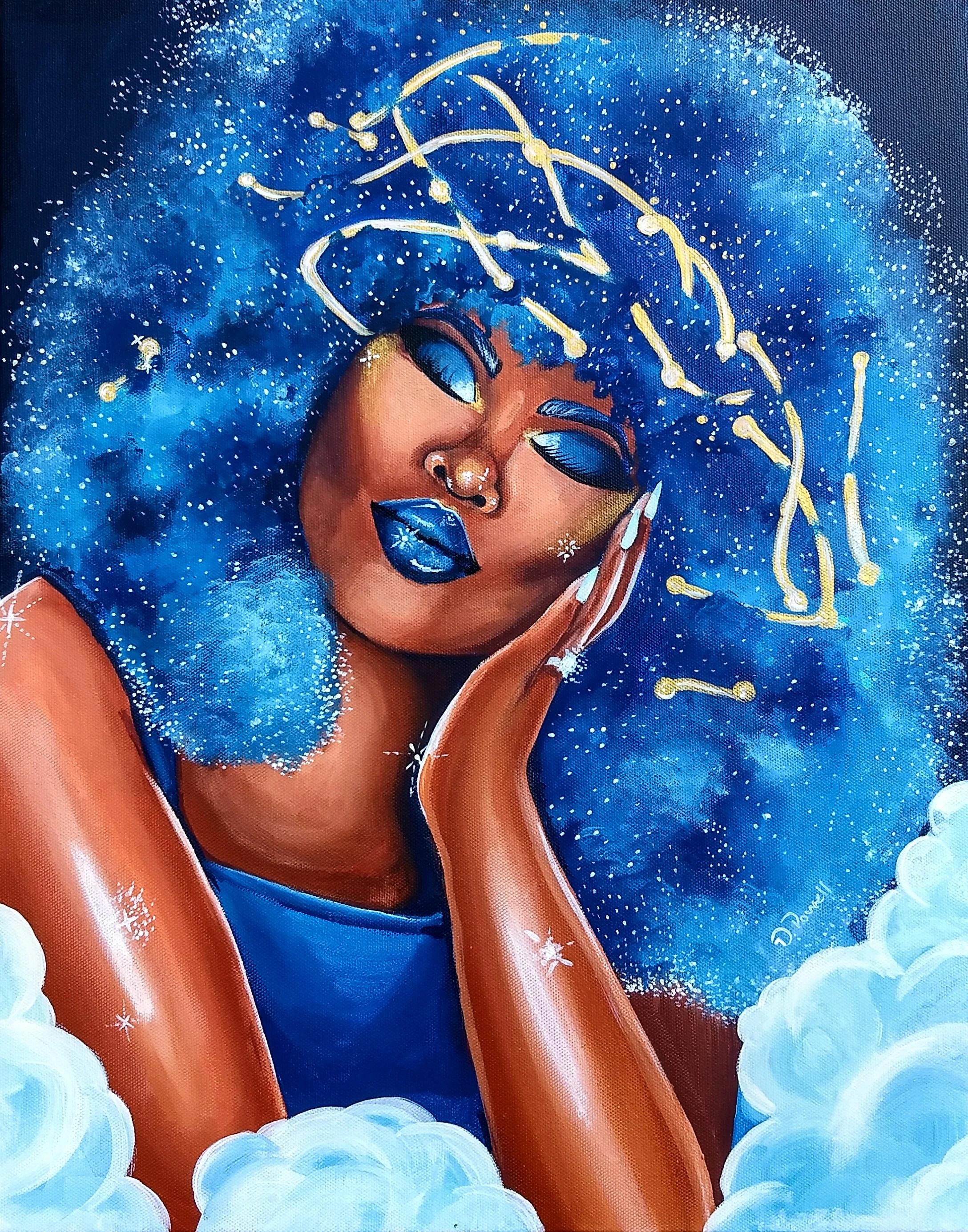 Blue Dreams Poetically Illustrated Natural Hair Art.jpg
