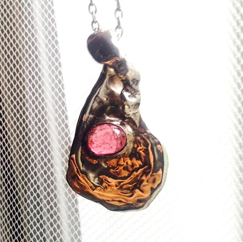 Pink Oyster Pendant