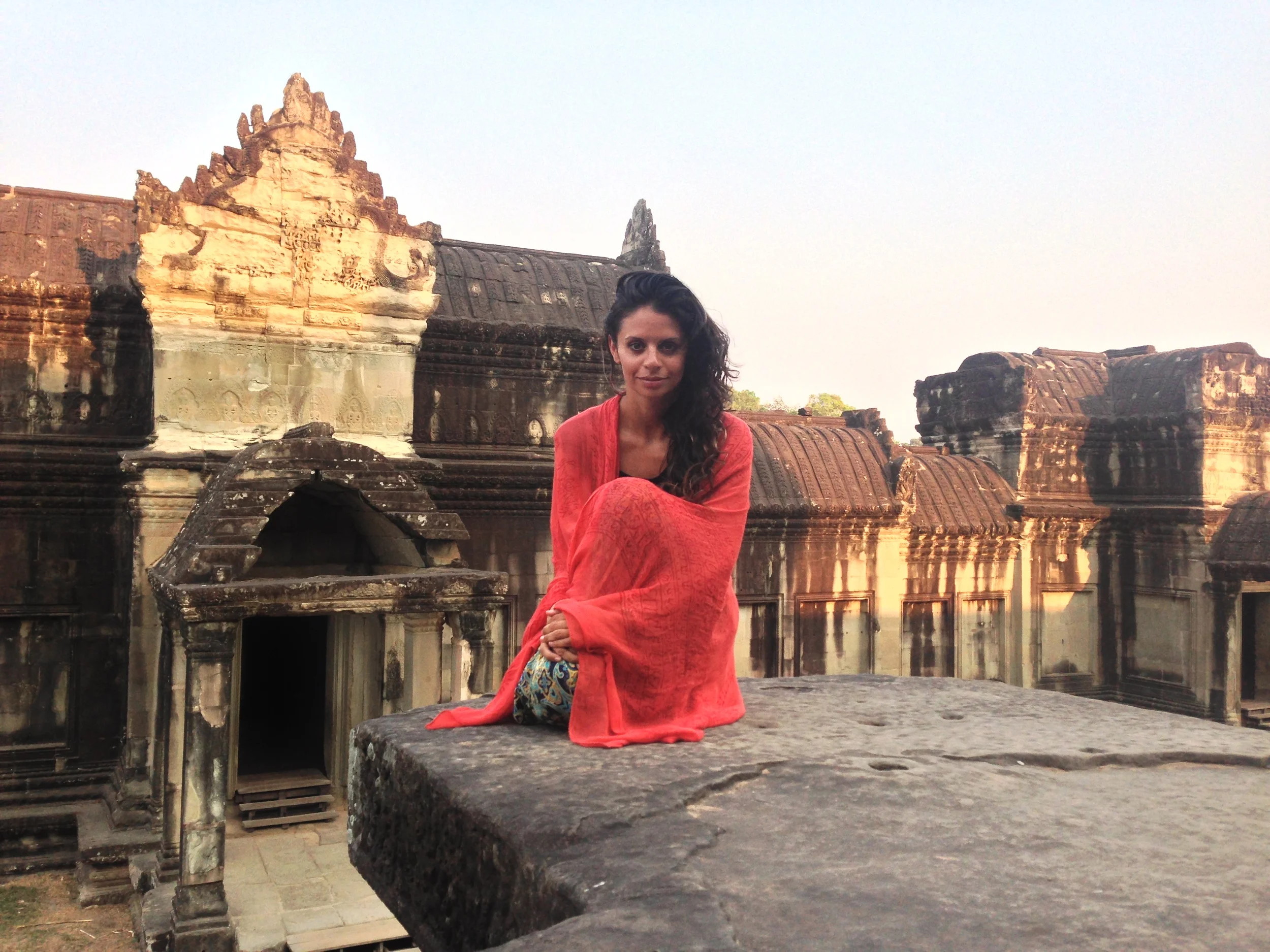 Hillary at Angkor Wat main temple.JPG