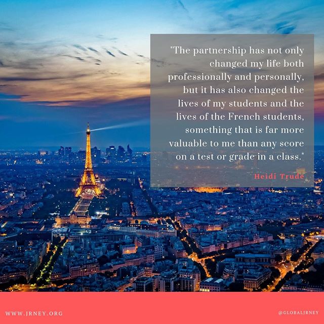 In this week's JRNEY post, Heidi shares her story of why #partnerships are essential to #language #learning and cross-cultural understanding. #globaled #collaboration #ACTFL #worldlanguage #French #technology #VDOE www.jrney.org/blog/2019/4/19/from-front-royal-to-charleville-making-the-global-connection-by-heidi-trude