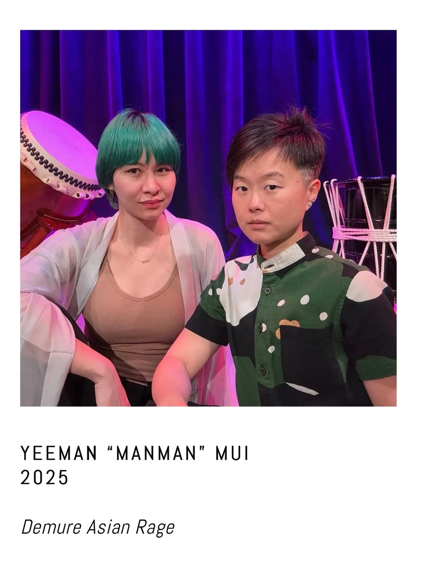 Demure Asian Rage is a raw, unfiltered exploration of rage &mdash; specifically, how rage manifests in the context of being Asian, mixed-race, non-binary, genderfluid, and AFAB in a world that often marginalizes such identities. Created and performed
