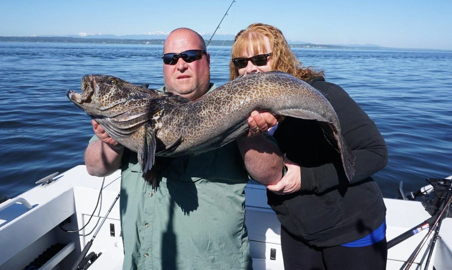 I had all my money on the FISH - But I lost, Michael brought this big Ling in- with a lot of huffing and puffing!