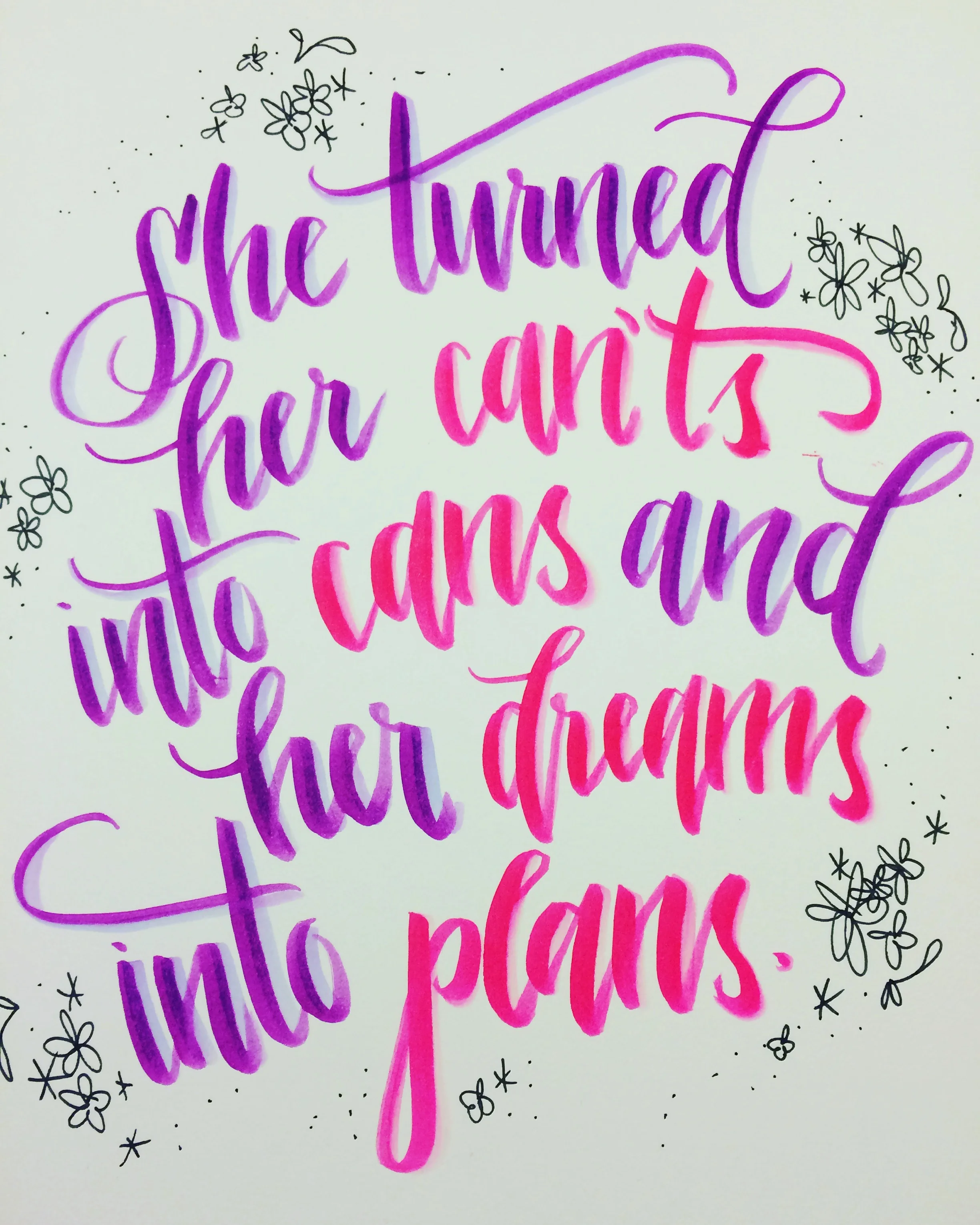 Brush lettering print