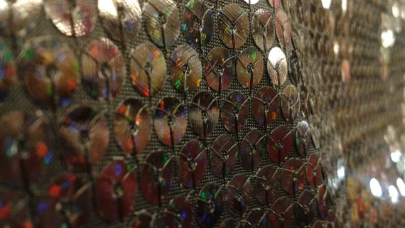 Black Sequin Hologram Spandex Fabric