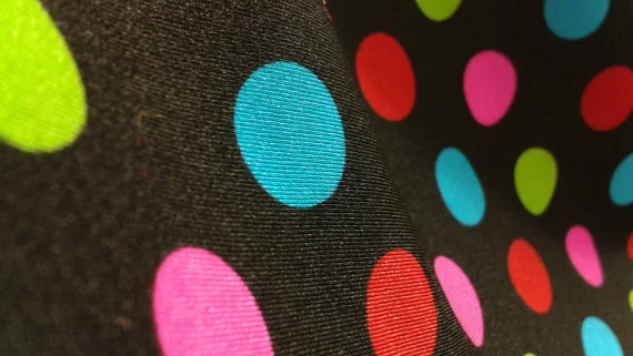 Polka Dot Party on Nylon Spandex, 60" inch, sold by the yard