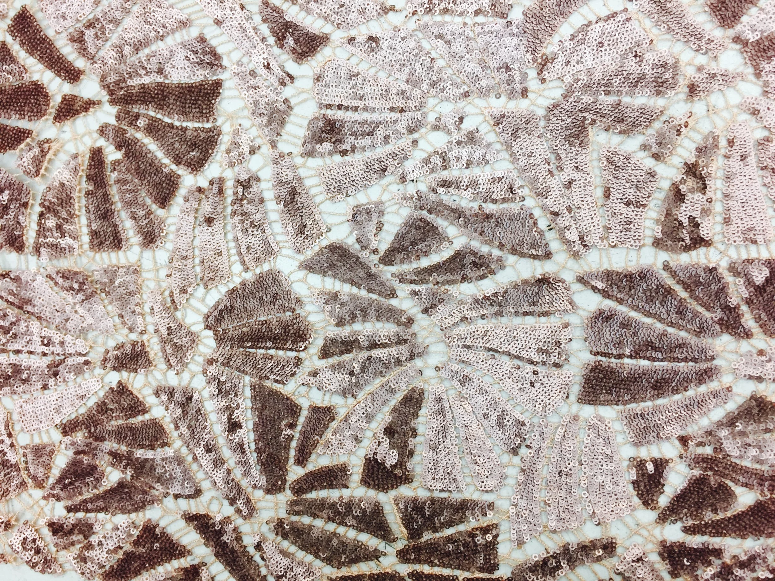 Champagne Abstract Sequin Design w/Polyester, 45" inch, sold by the yard