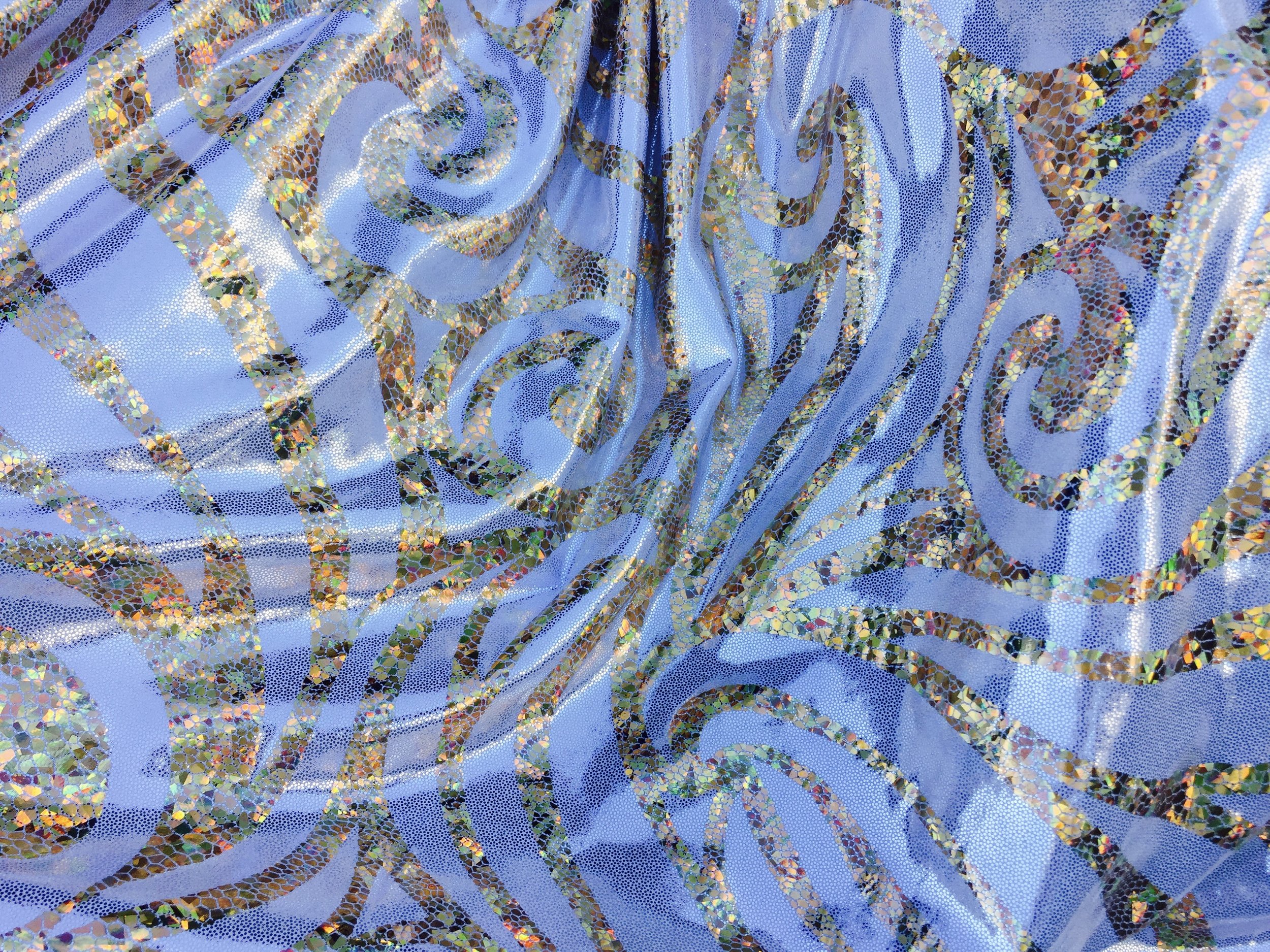 PURPLE BLUE IRIDESCENT 4-Way Stretch Mystique Spandex Fabric by yard 60   Wide