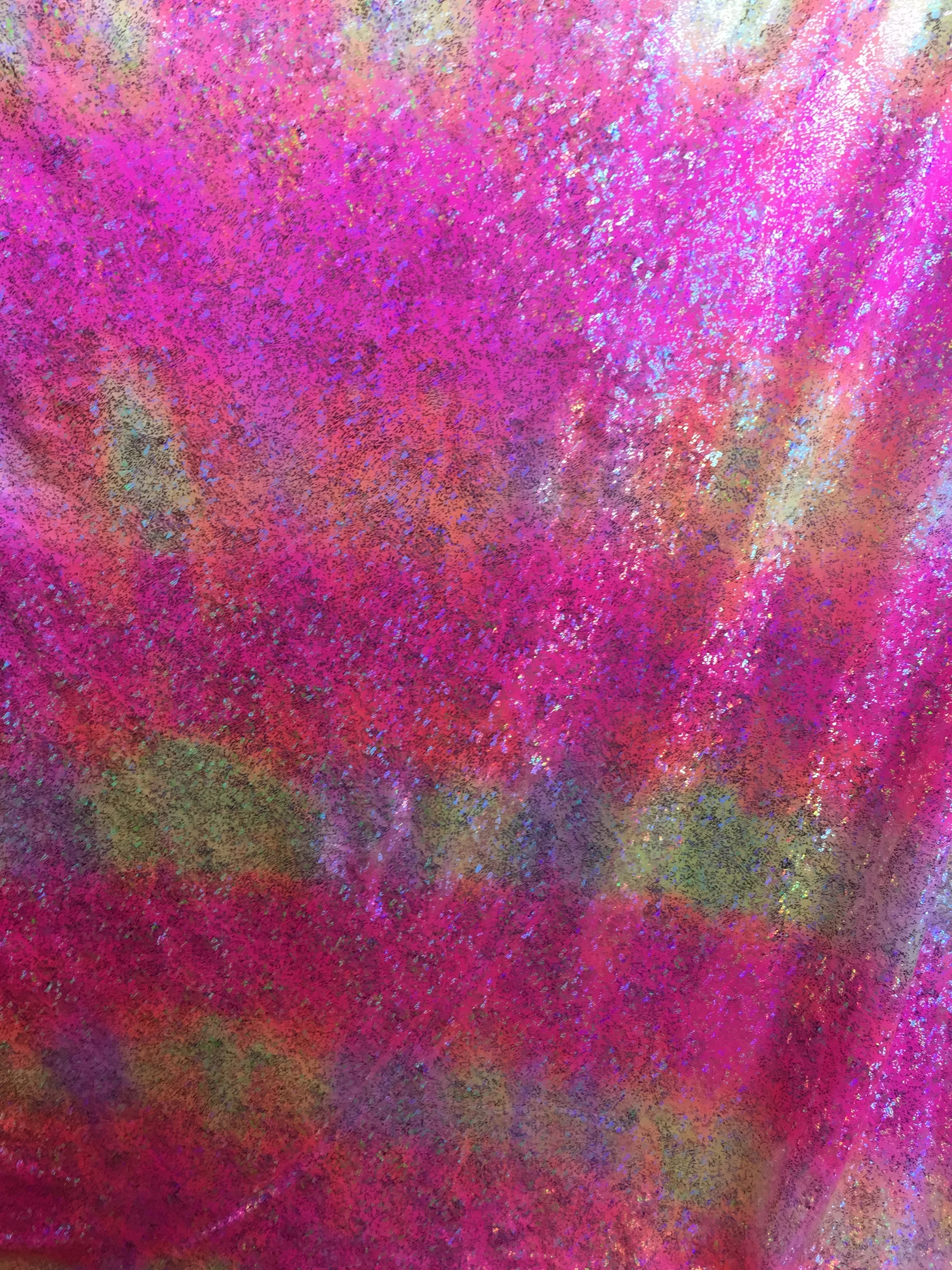 Pink Glitter Mix Design on Nylon Spandex, 54" inch, sold by the yard