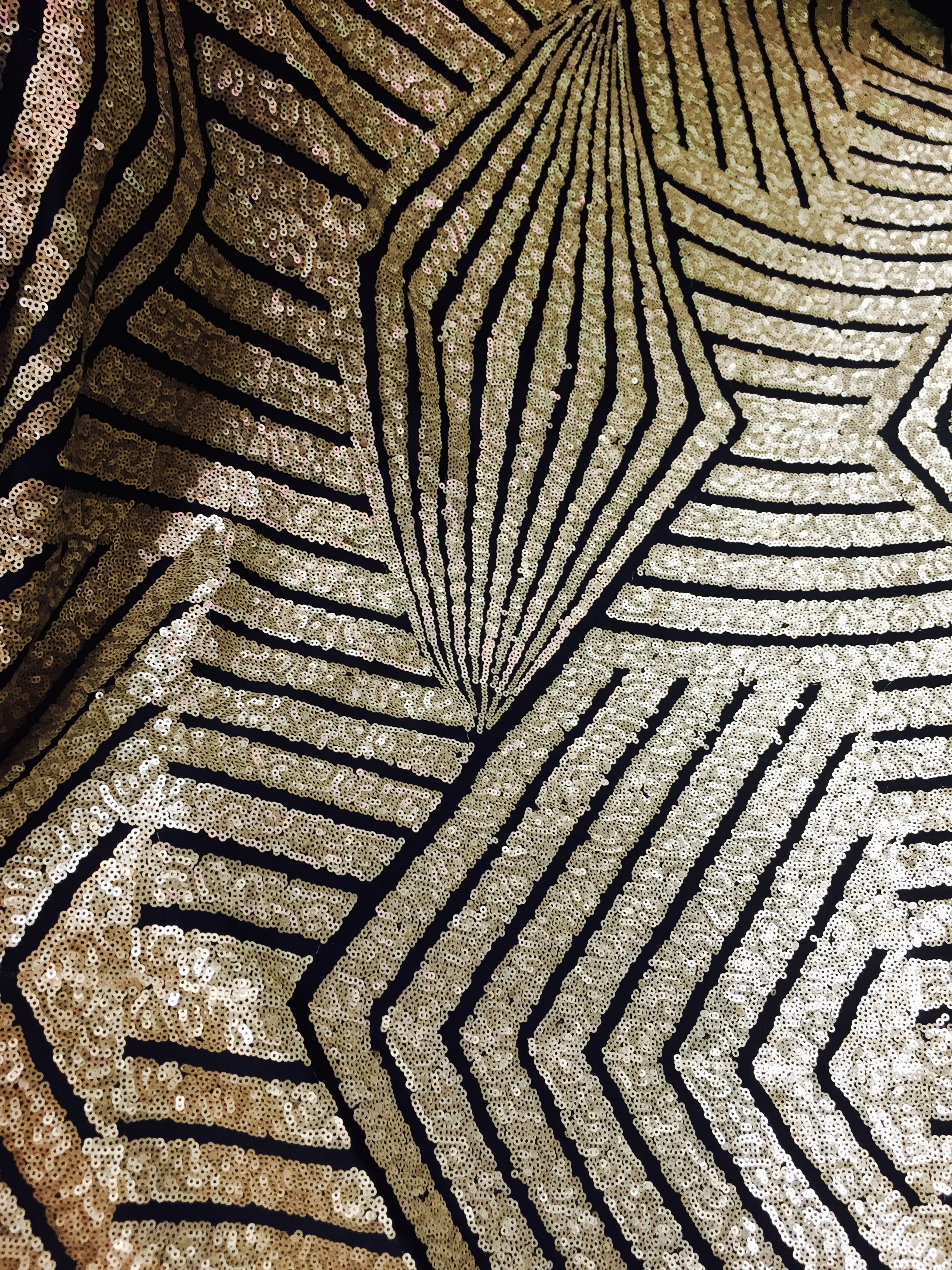 Gold/Black Jennifer Design with Sequin on Spandex