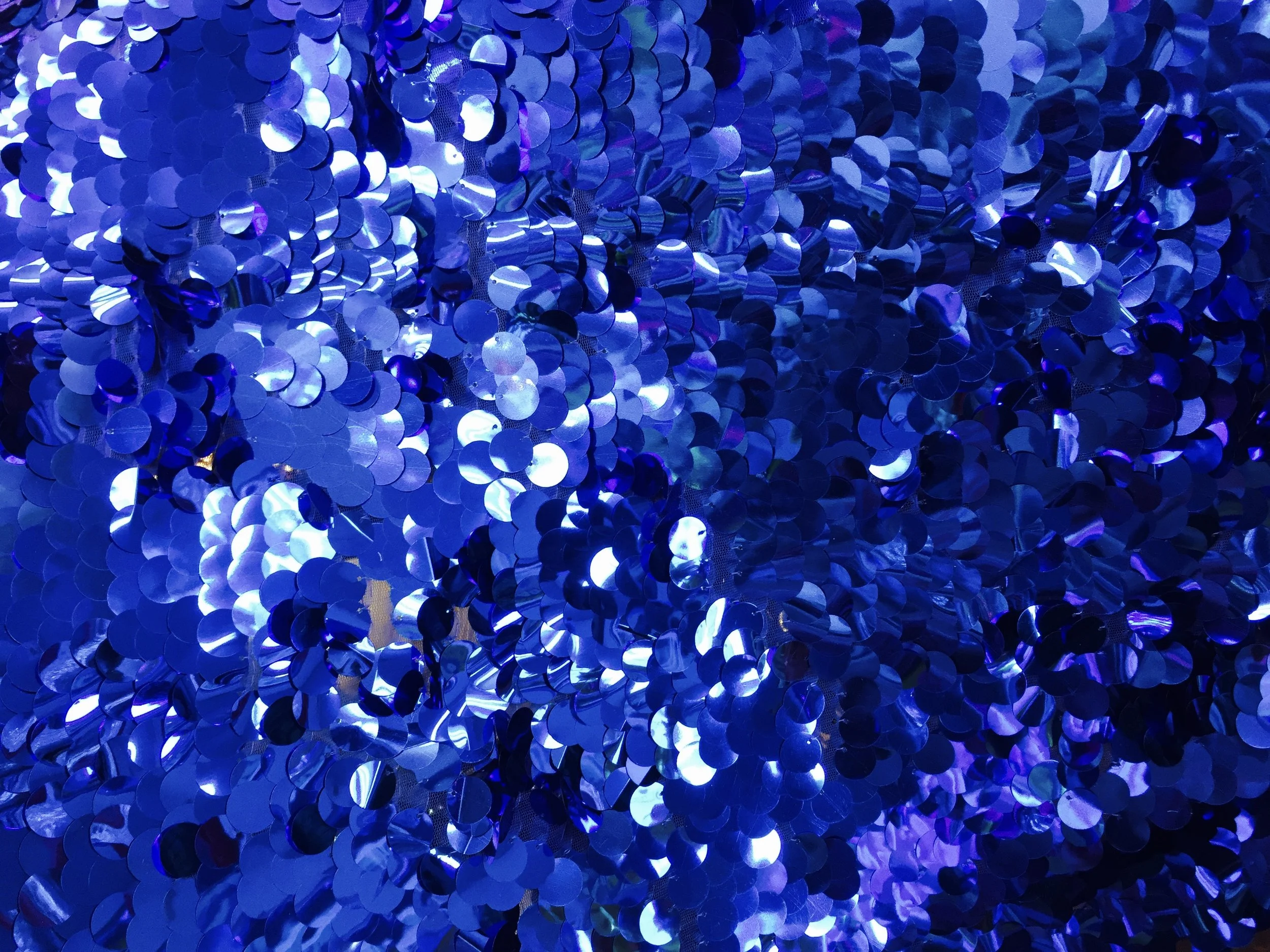 Sapphire Blue Paillette on Mesh