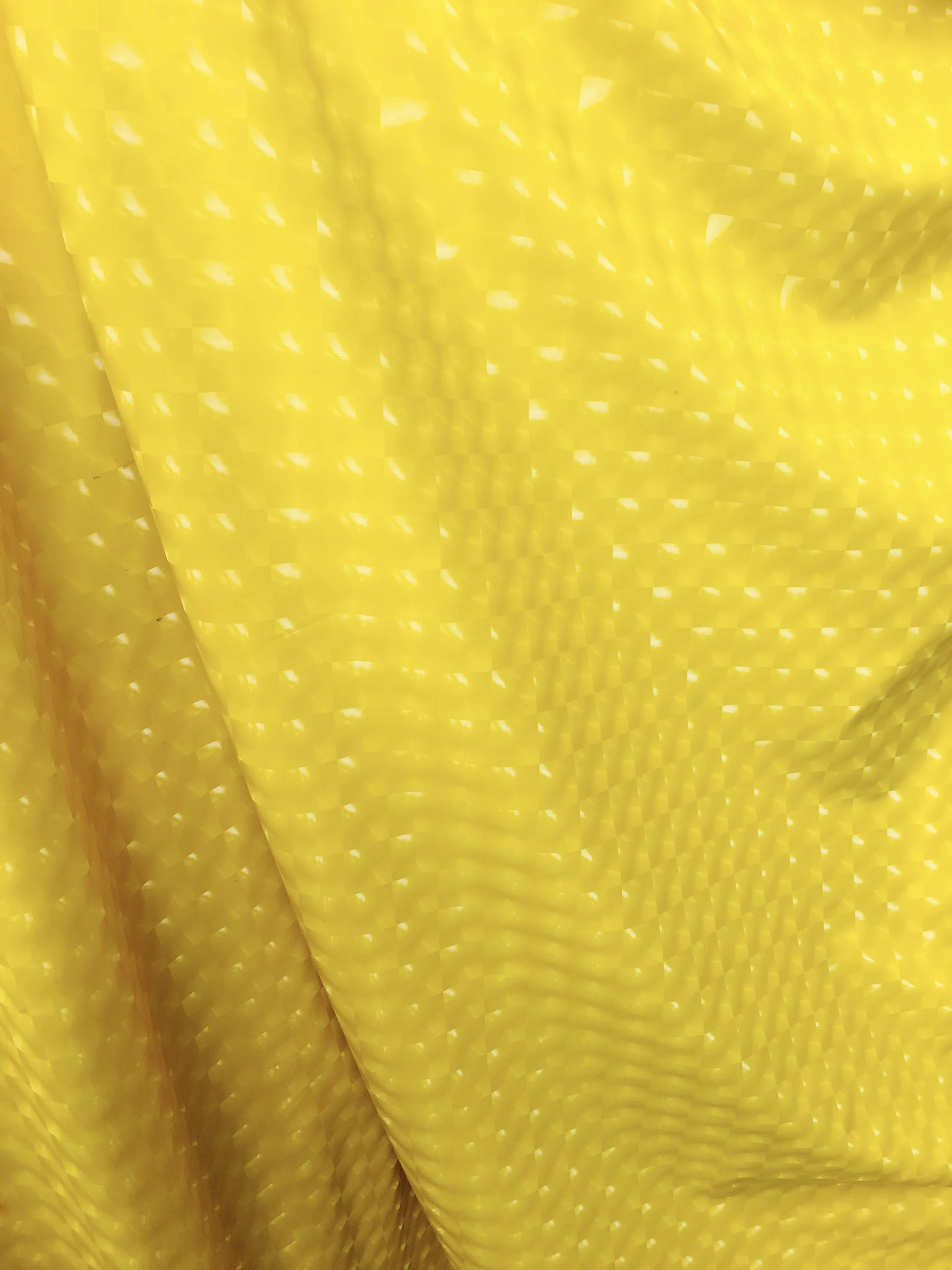 3D Sunshine Yellow Optical Tiles on Spandex, 60" inch, sold by the yard