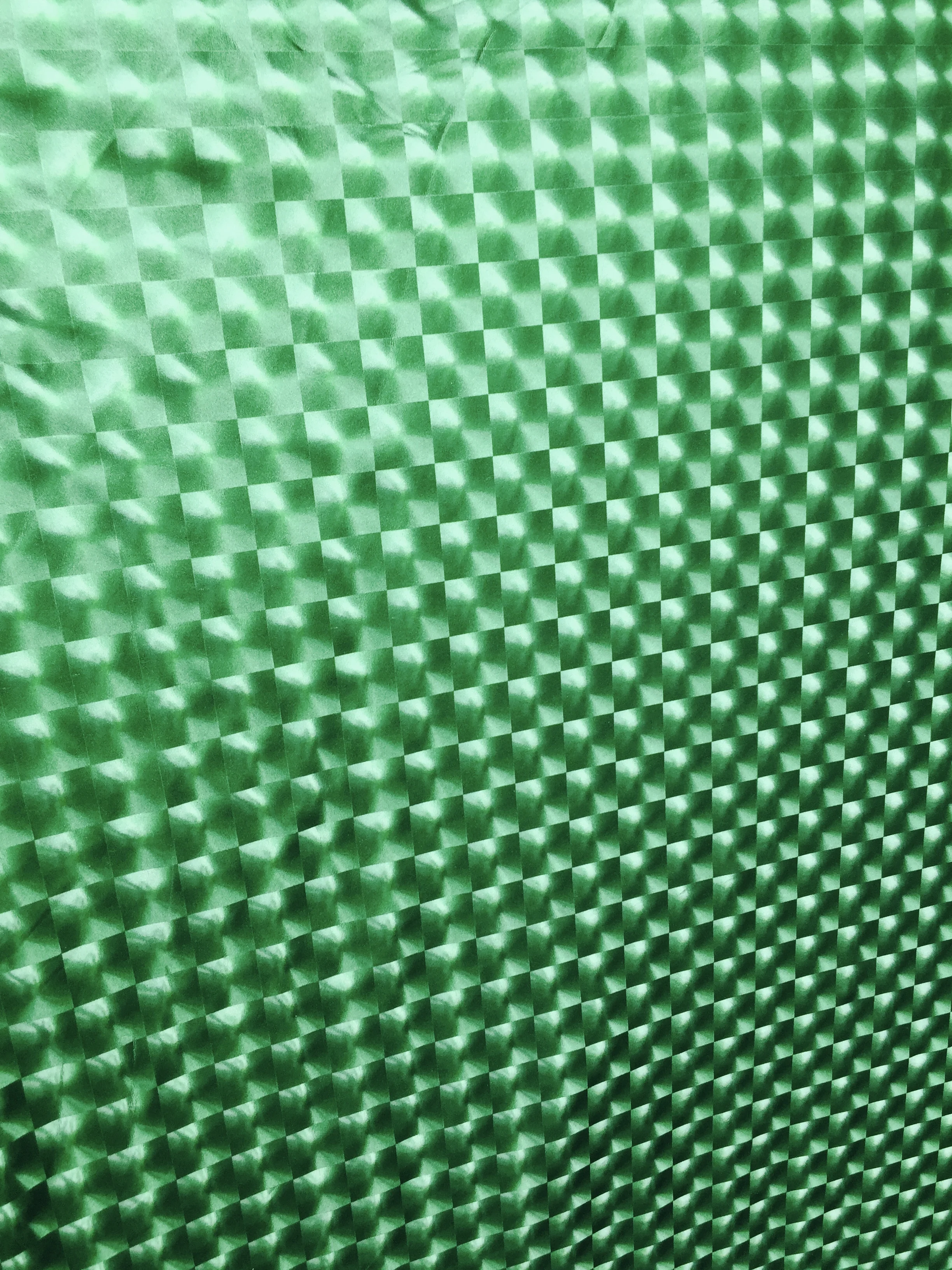 3D Green Optical Tiles on Spandex, 60" inch, sold by the yard