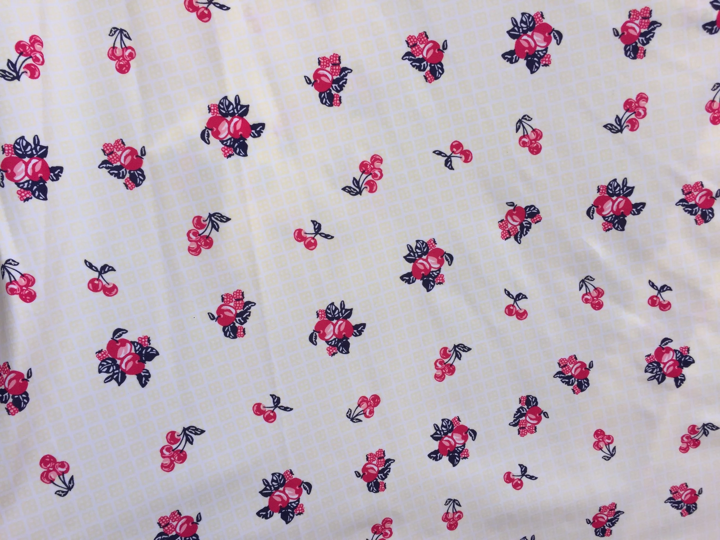 Cherry Party Design on Nylon Spandex, 60" inch, sold by the yard