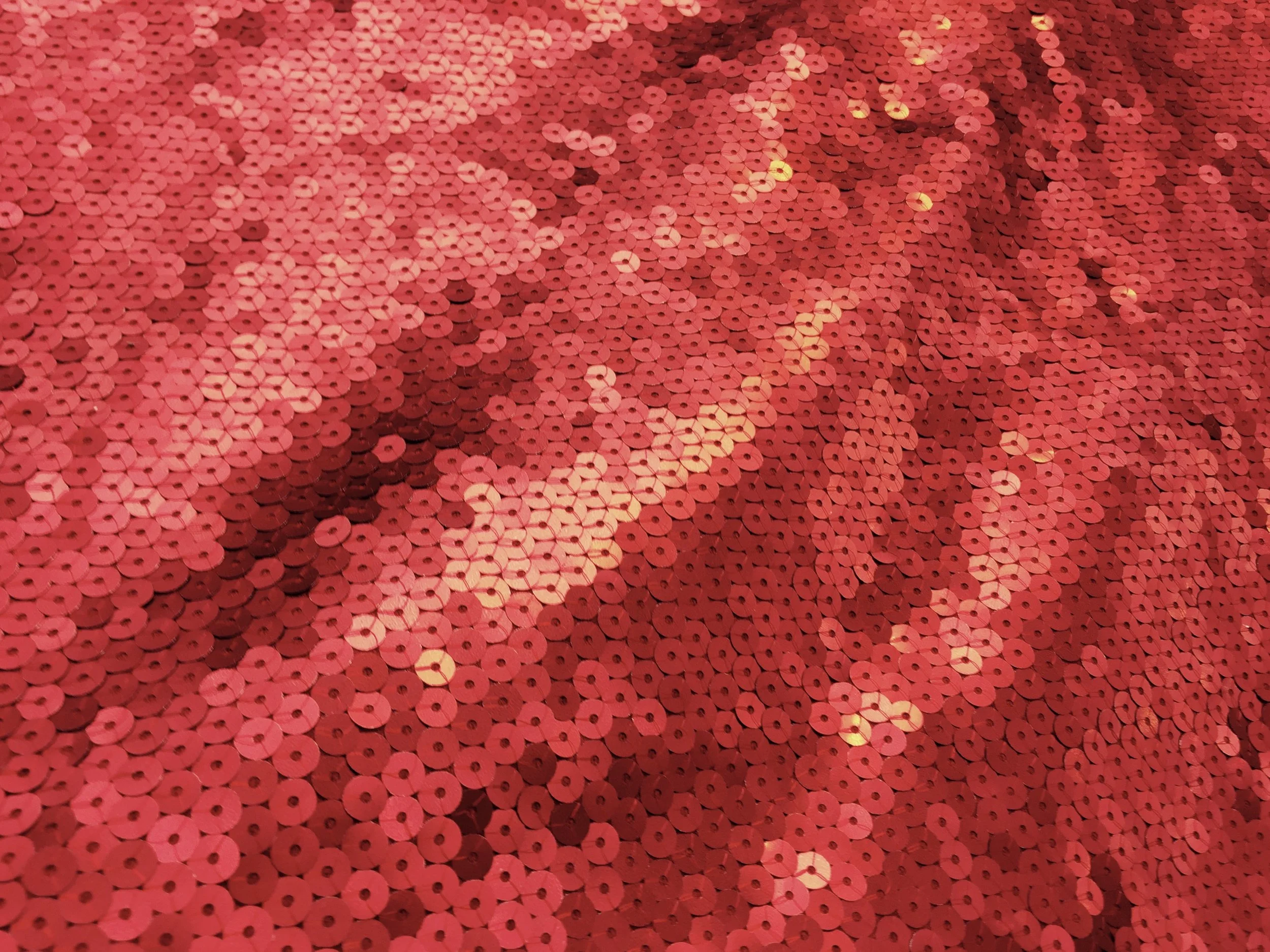 Red Matte Sequin on Spandex, 60" inch, sold by the yard