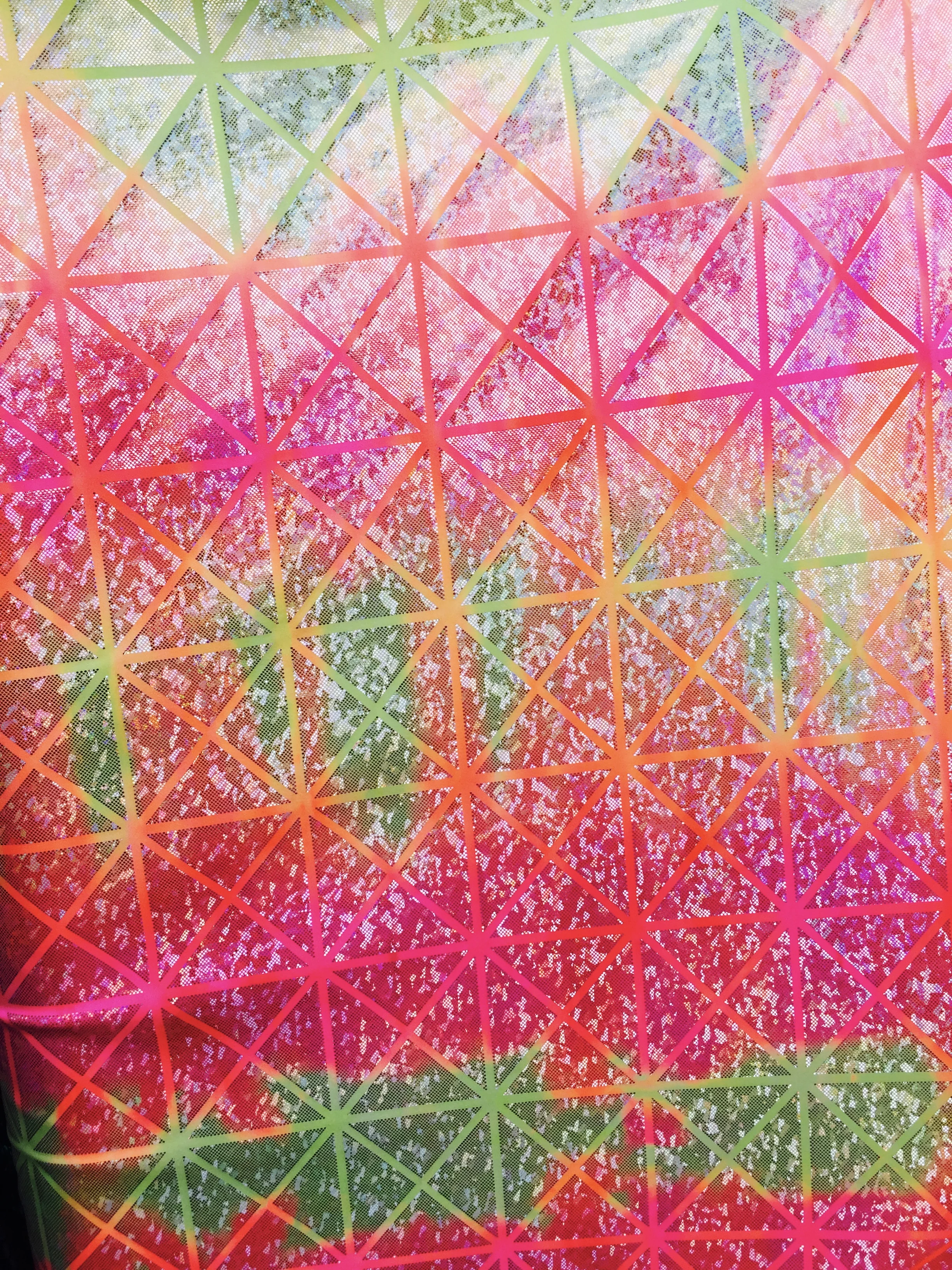 Criss-Cross Ombre Hologram on Spandex, 60" inch, sold by the yard