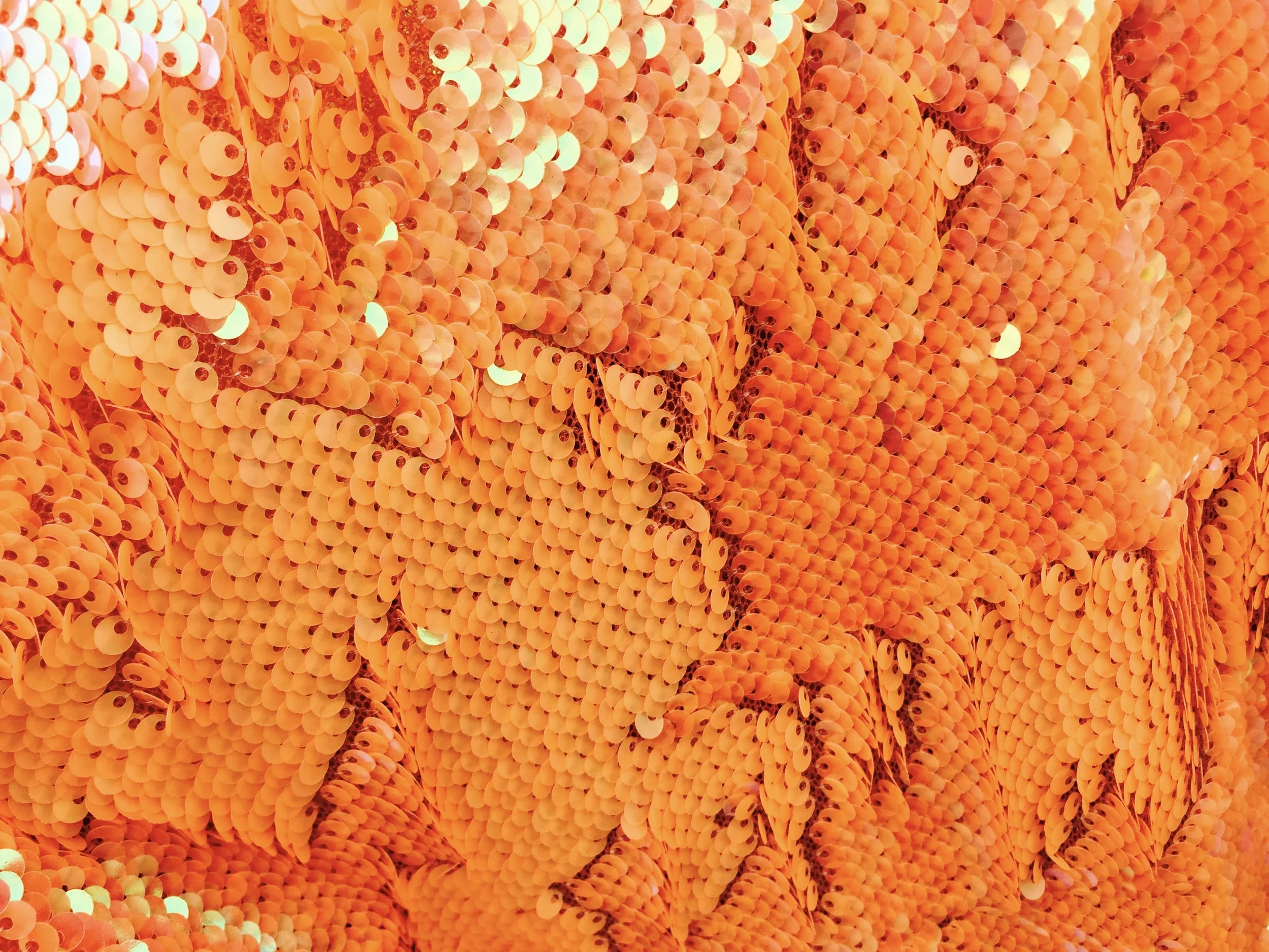 Metallic Orange Shiny/Matte Flip up on Mesh, 54" inch, sold by the yard