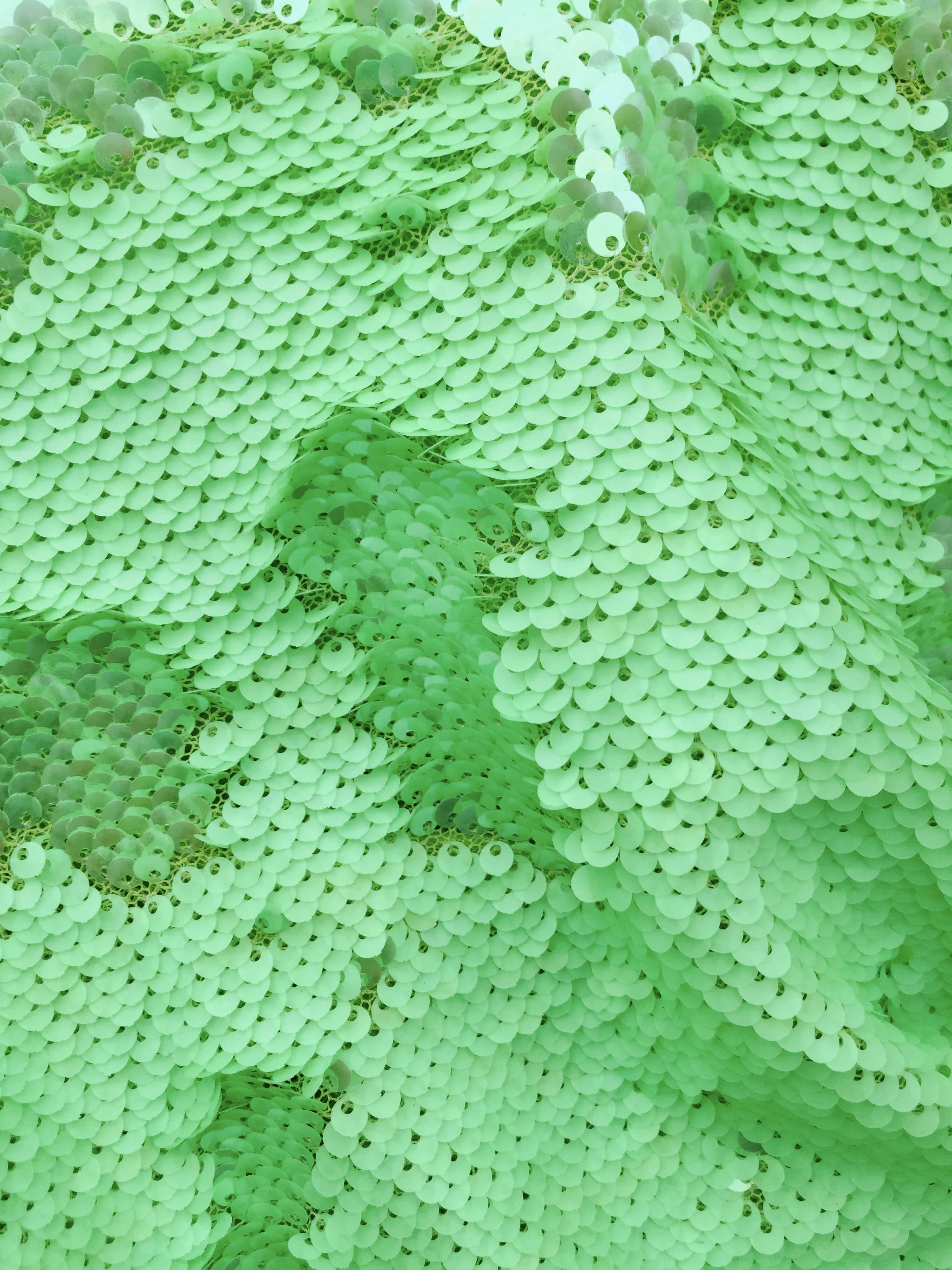 Metallic Mint Green Shiny/Matte Flip Up on Mesh, 54" inch, sold by the yard