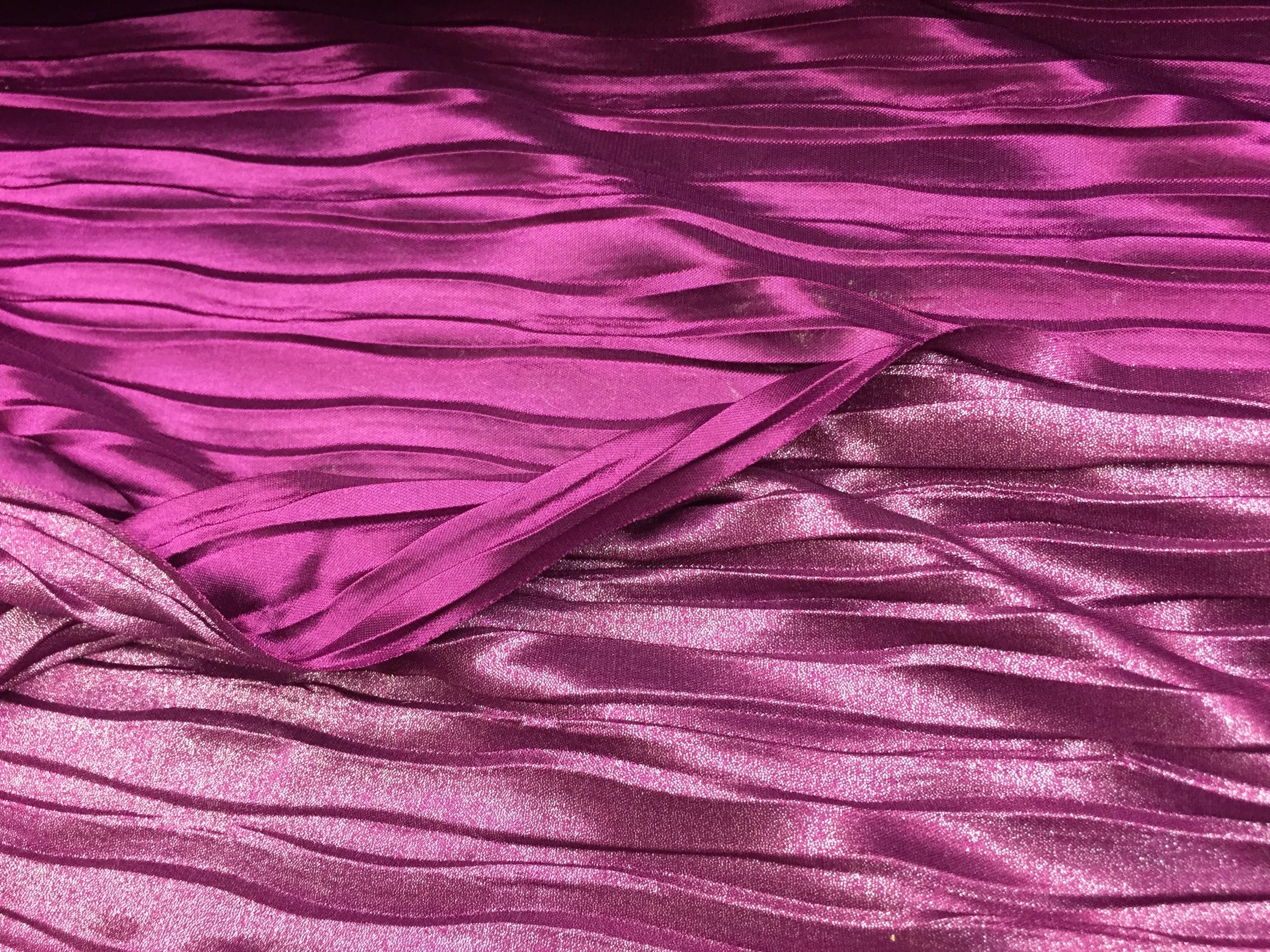 Metallic Magenta Satin Stretch Plead, 54" inch, sold by the yard